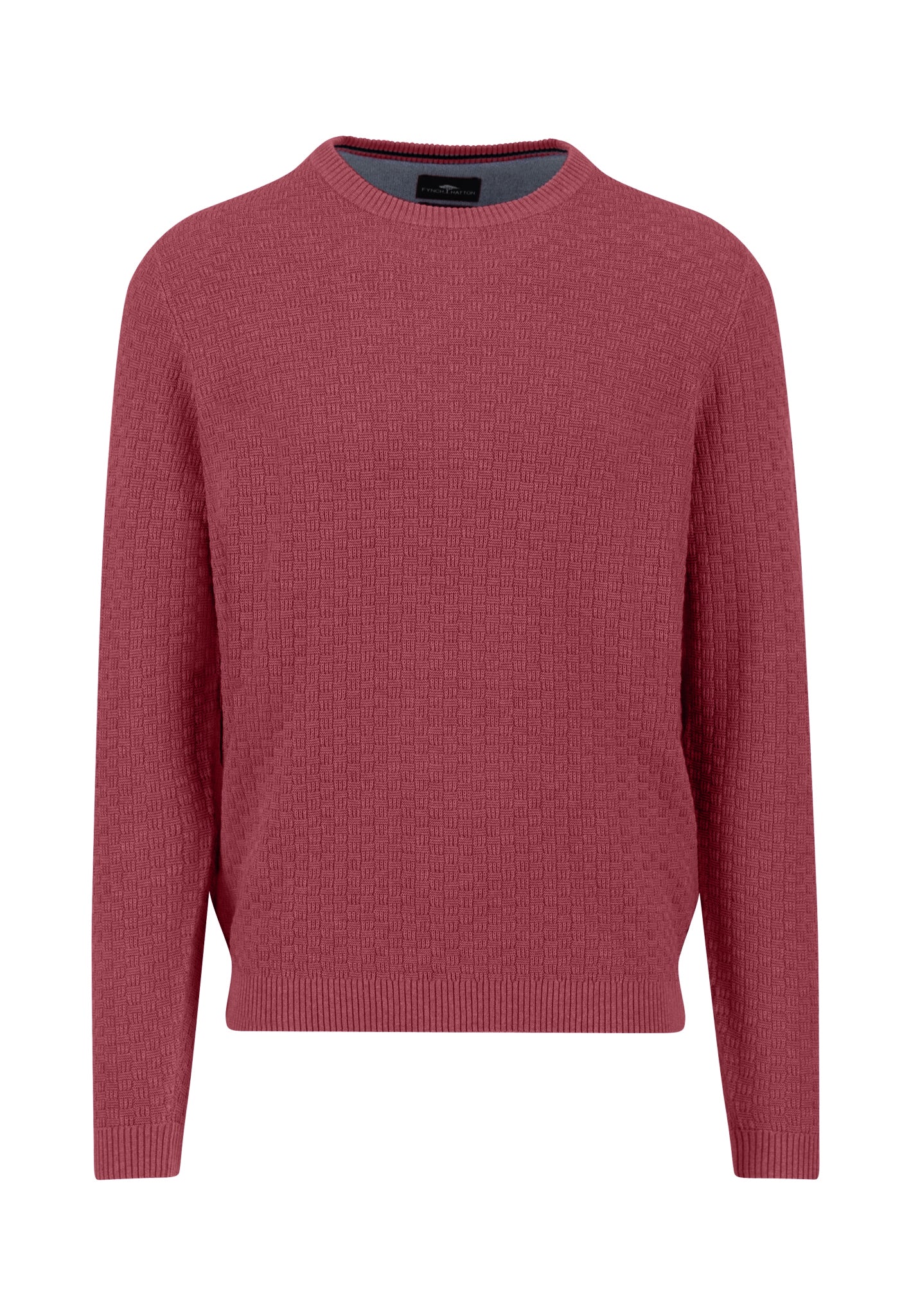 Pullover aus Baumwolle mit Strukturstrick und Rundhalsausschnitt