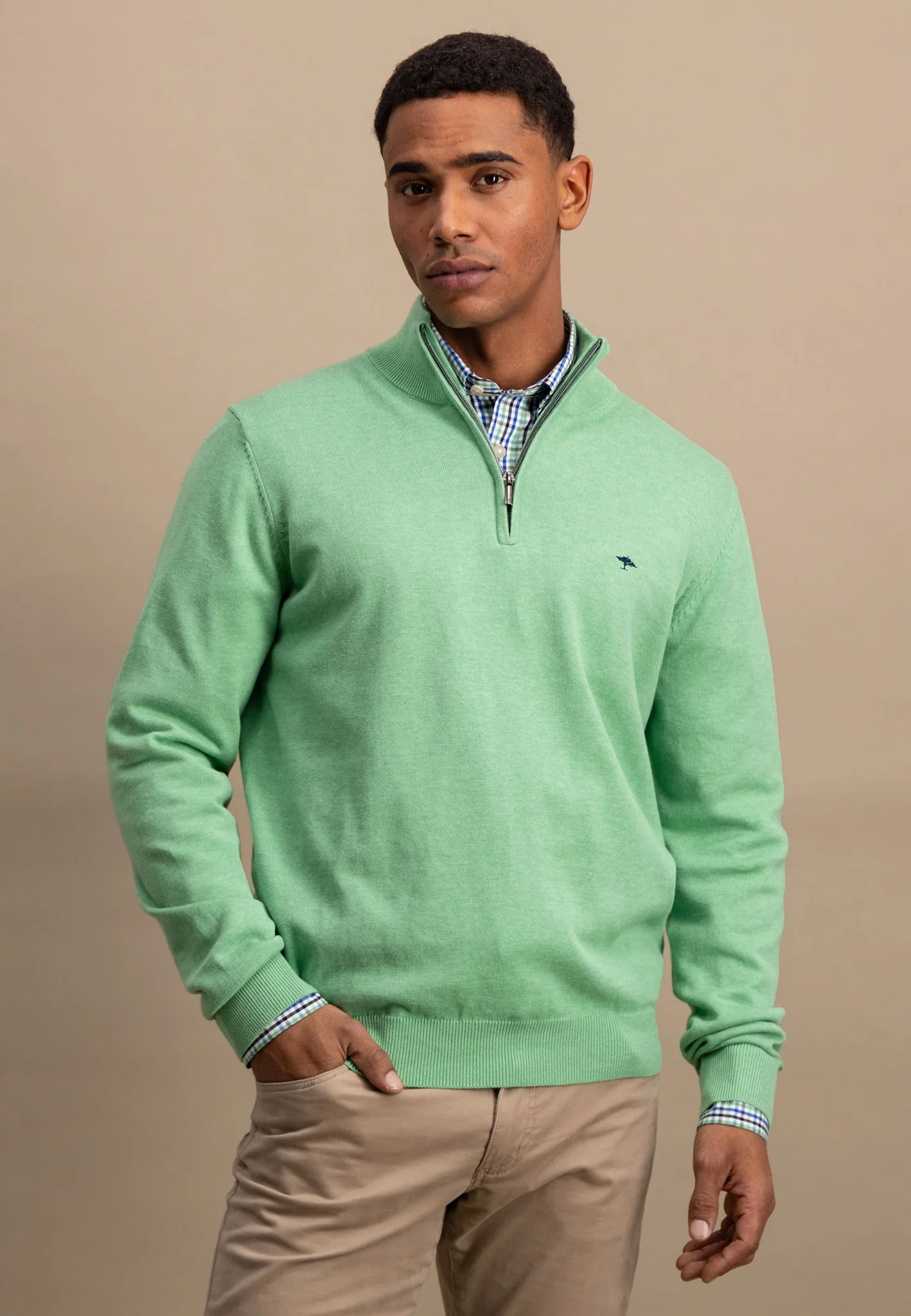 Pullover aus Baumwolle mit Troyer-Kragen - Image 25