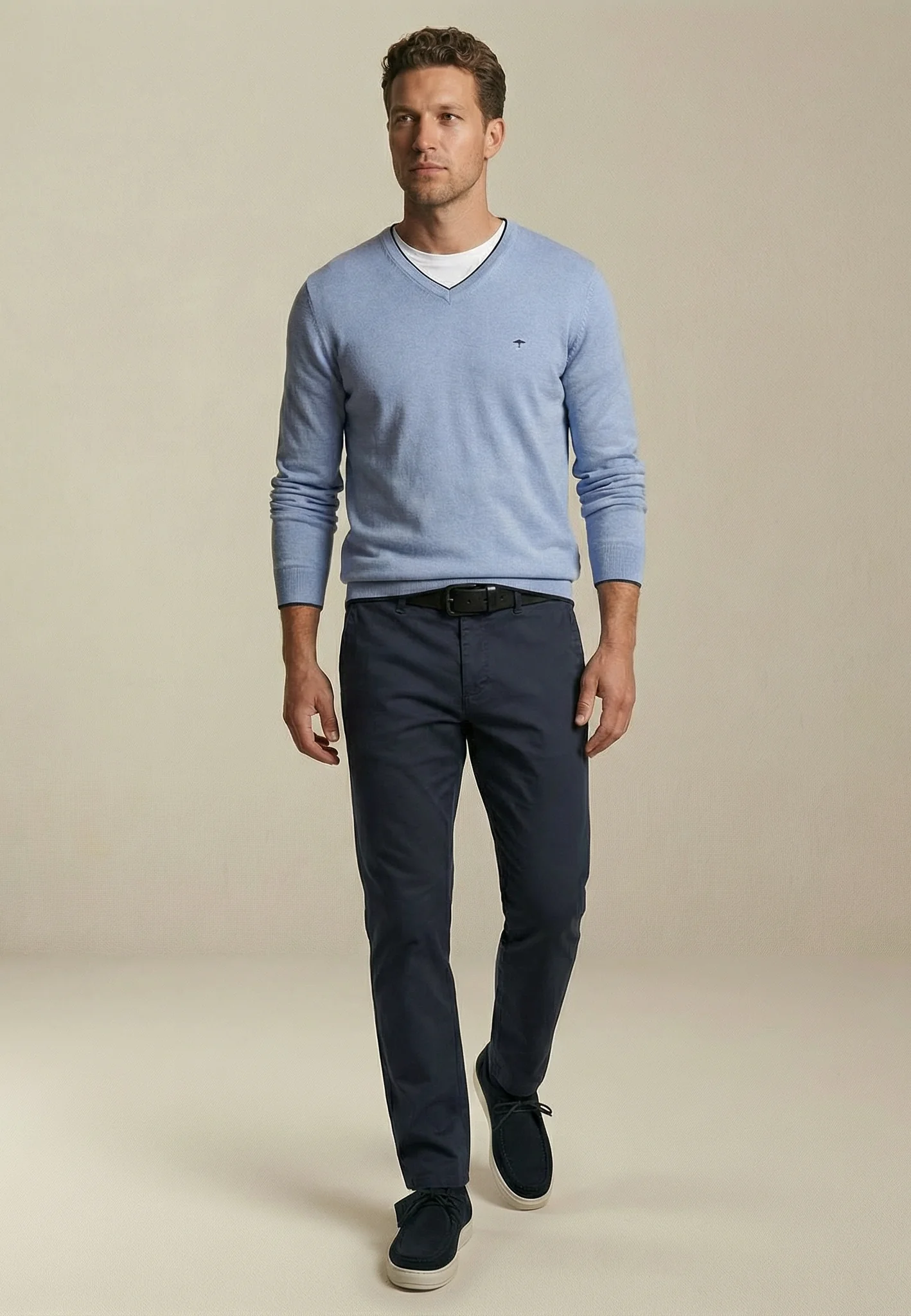 Pullover aus Baumwolle mit V-Ausschnitt - Image 3