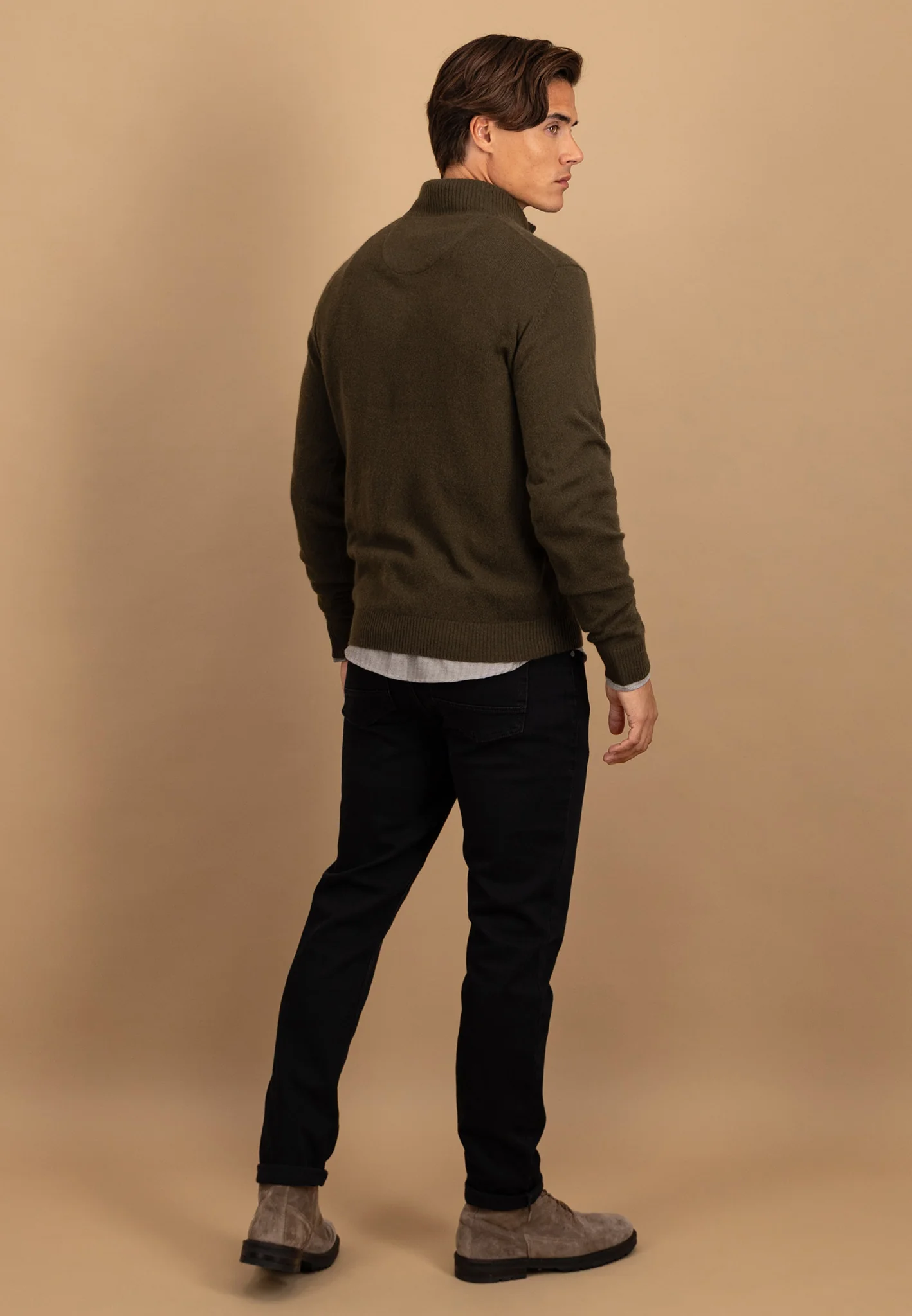 Pullover aus reinem Kaschmir mit Stehkragen und Reißverschluss - Image 5