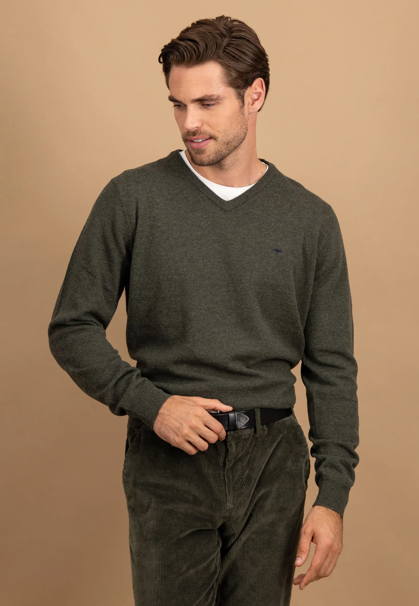 Pullover aus reiner Wolle mit V-Ausschnitt