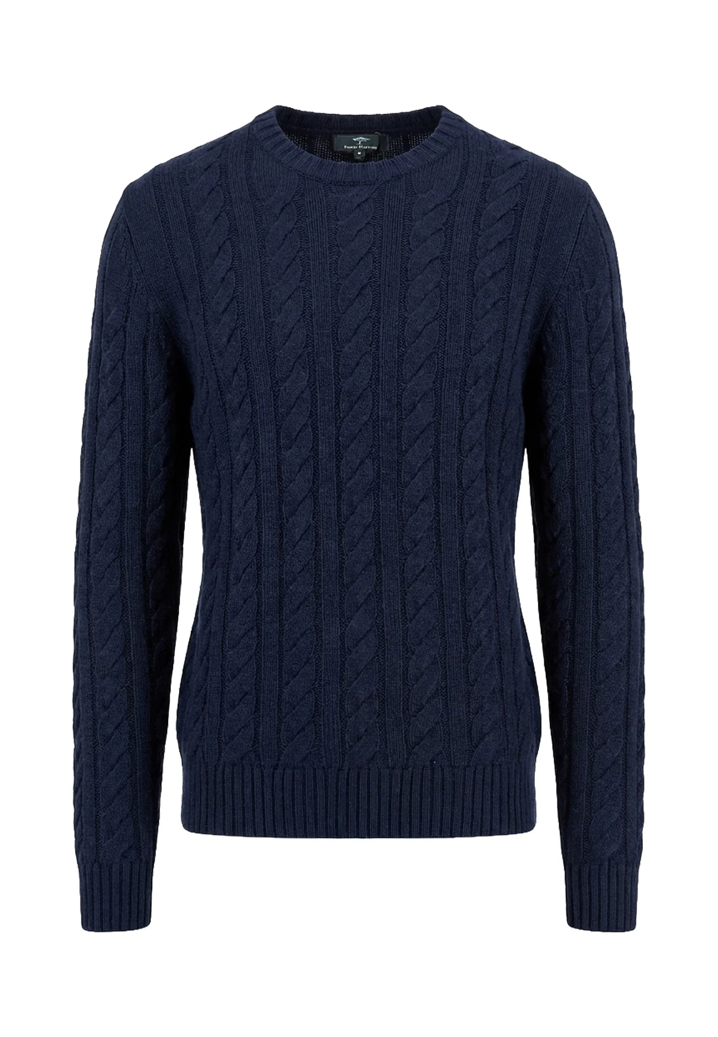 Pullover aus Woll-Kaschmir-Mix mit Rundhalsausschnitt und Zopfmuster