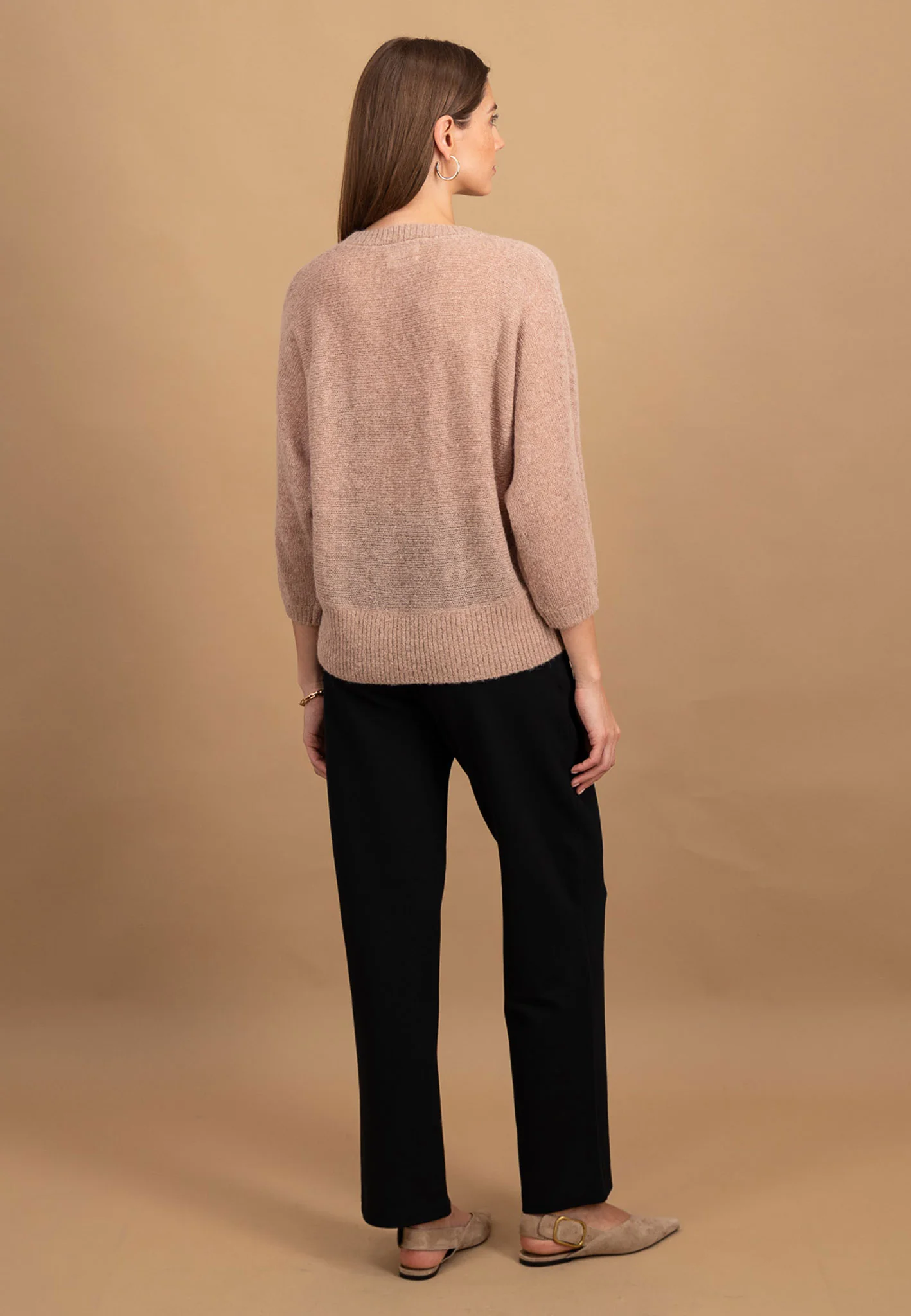 Pullover aus Wollmix mit Rundhalsausschnitt und 3/4-Ärmeln - Image 3