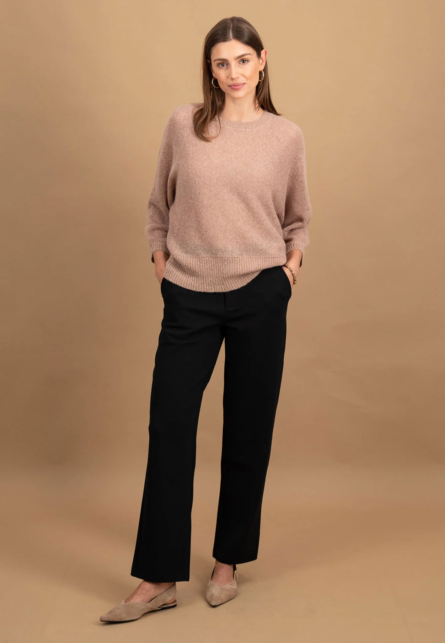 Pullover aus Wollmix mit Rundhalsausschnitt und 3/4-Ärmeln - Image 4