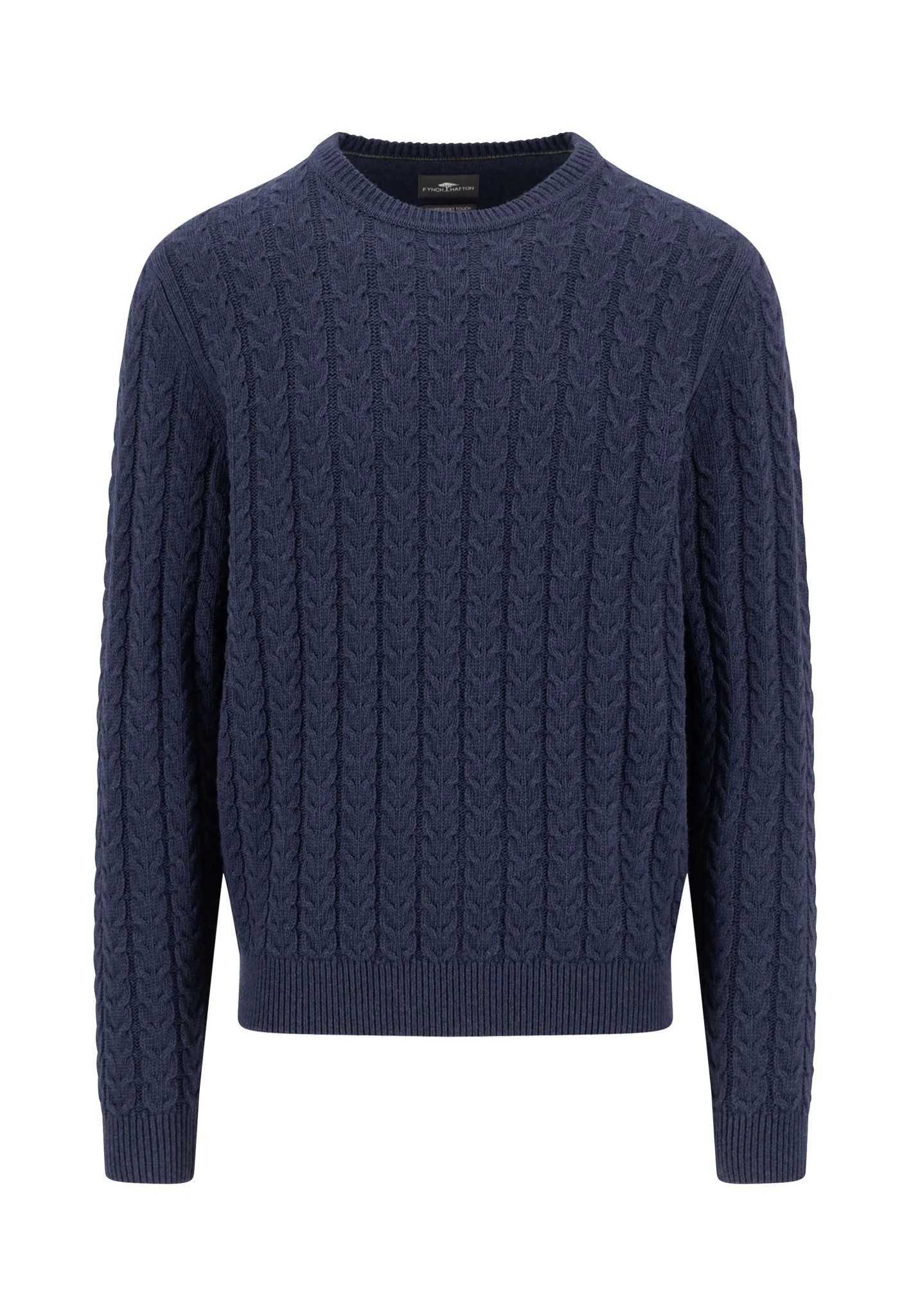 Pullover Baumwoll-Wollmix mit Rundhalsausschnitt und Zopfmuster - Image 5