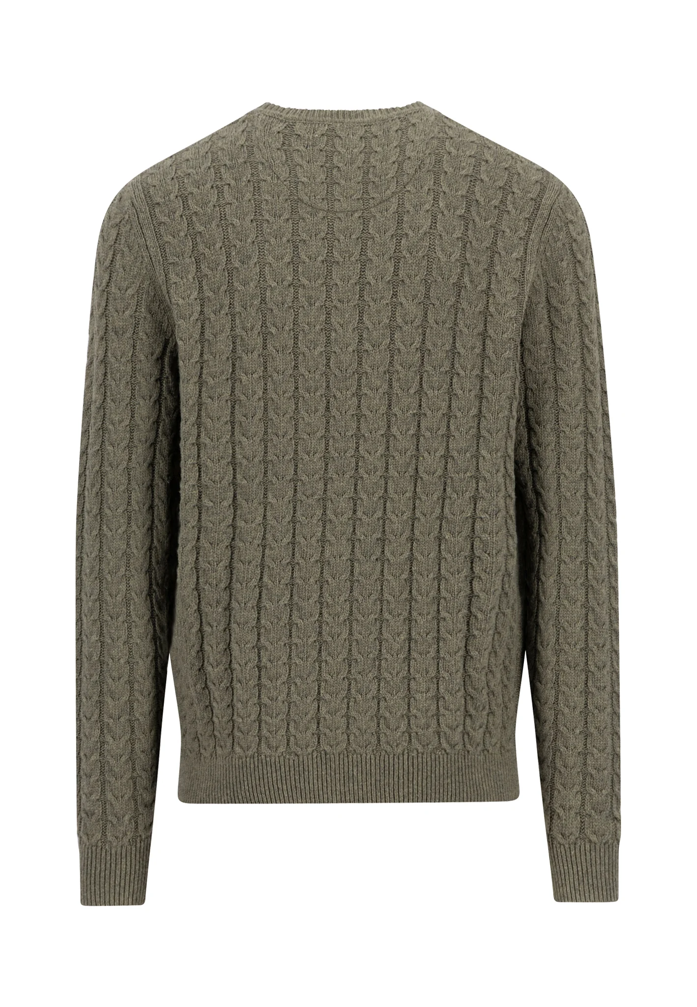 Pullover Baumwoll-Wollmix mit Rundhalsausschnitt und Zopfmuster - Image 8
