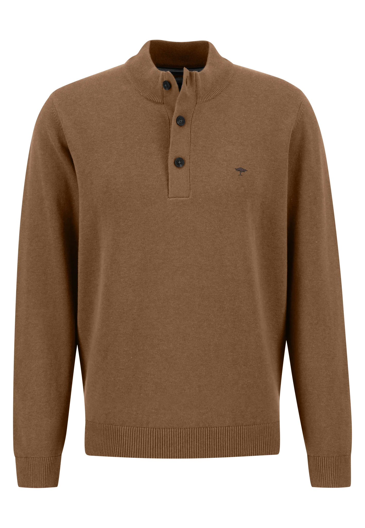 Pullover mit geknöpftem Troyer-Kragen