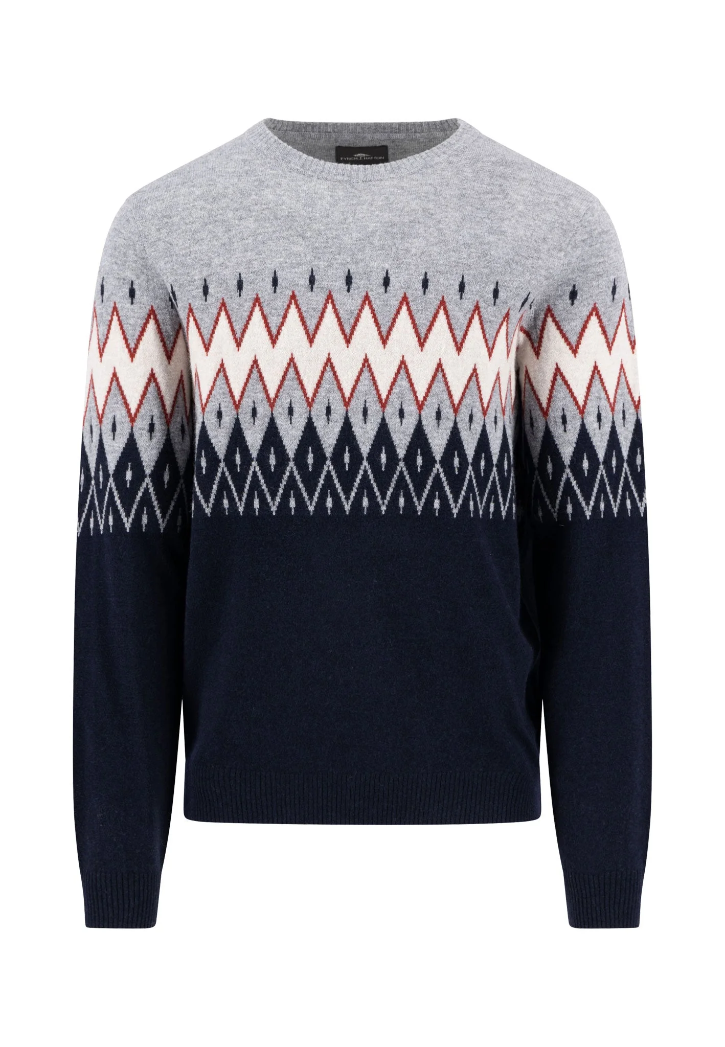 Pullover mit grafischem Fair-Isle-Muster und Rundhalsausschnitt - Image 11