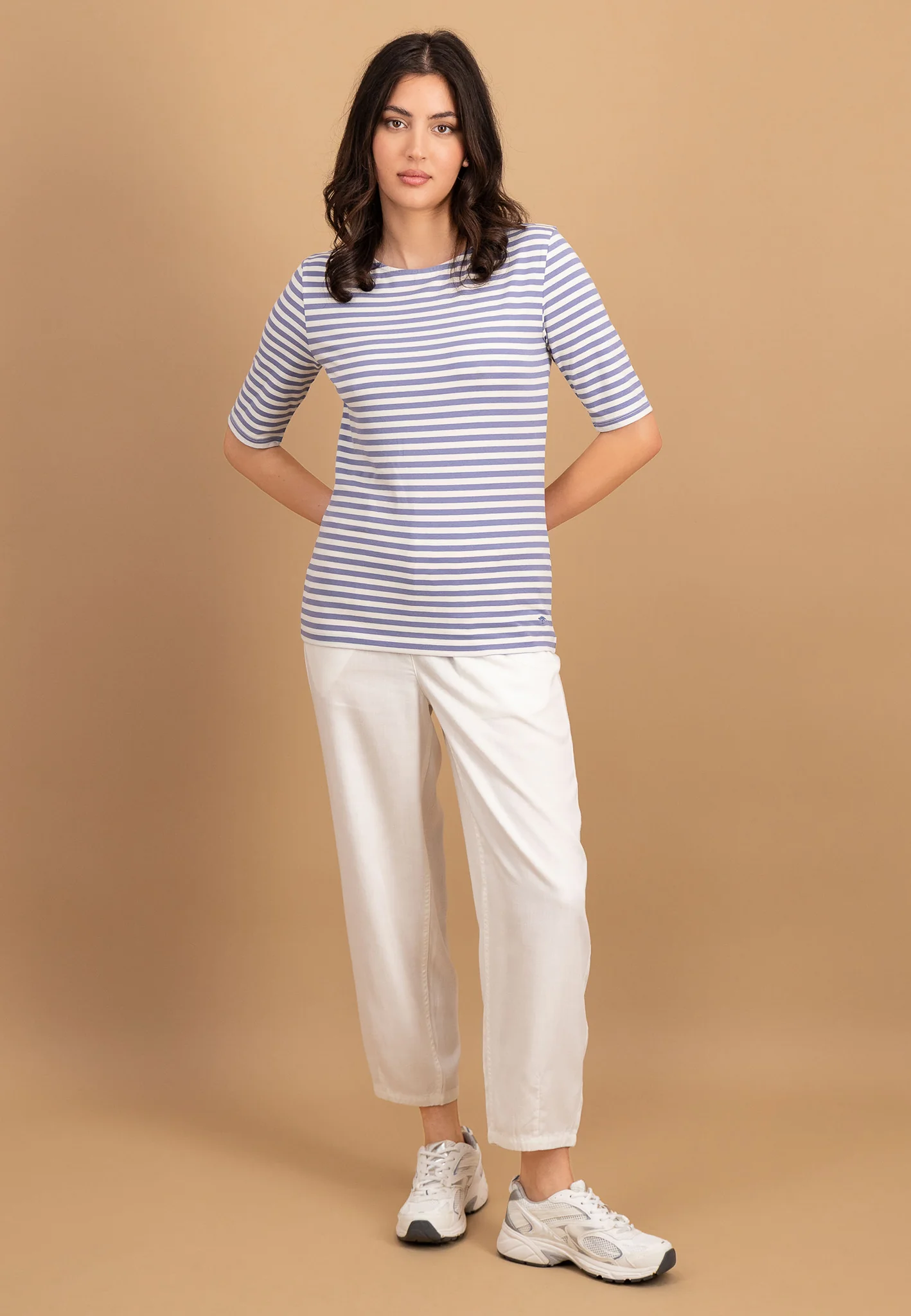 Shirt aus Baumwoll-Stretch mit Streifenmuster und 3/4-Arm - Image 3