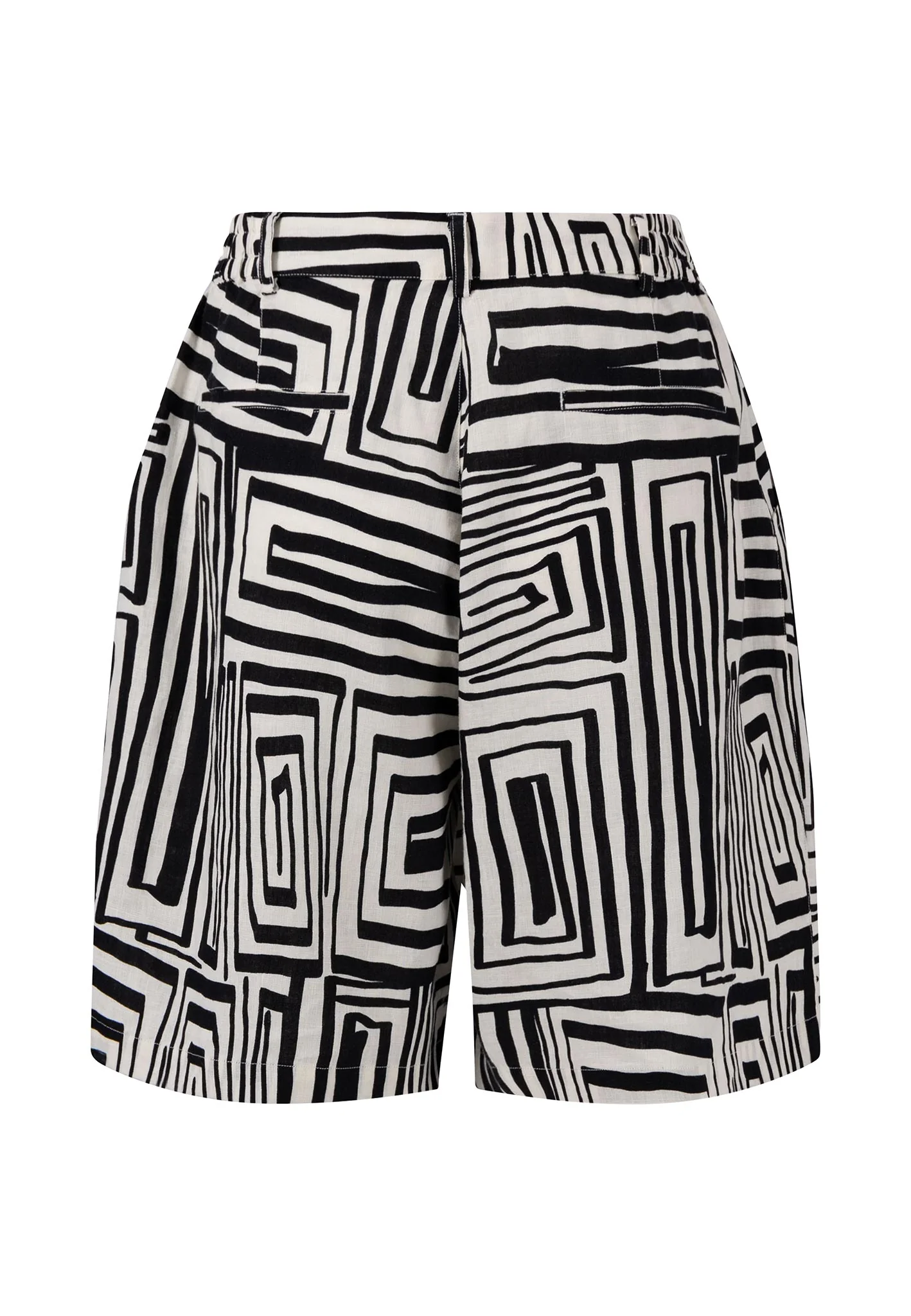 Shorts aus Leinen mit grafischem Allover-Print - Image 4