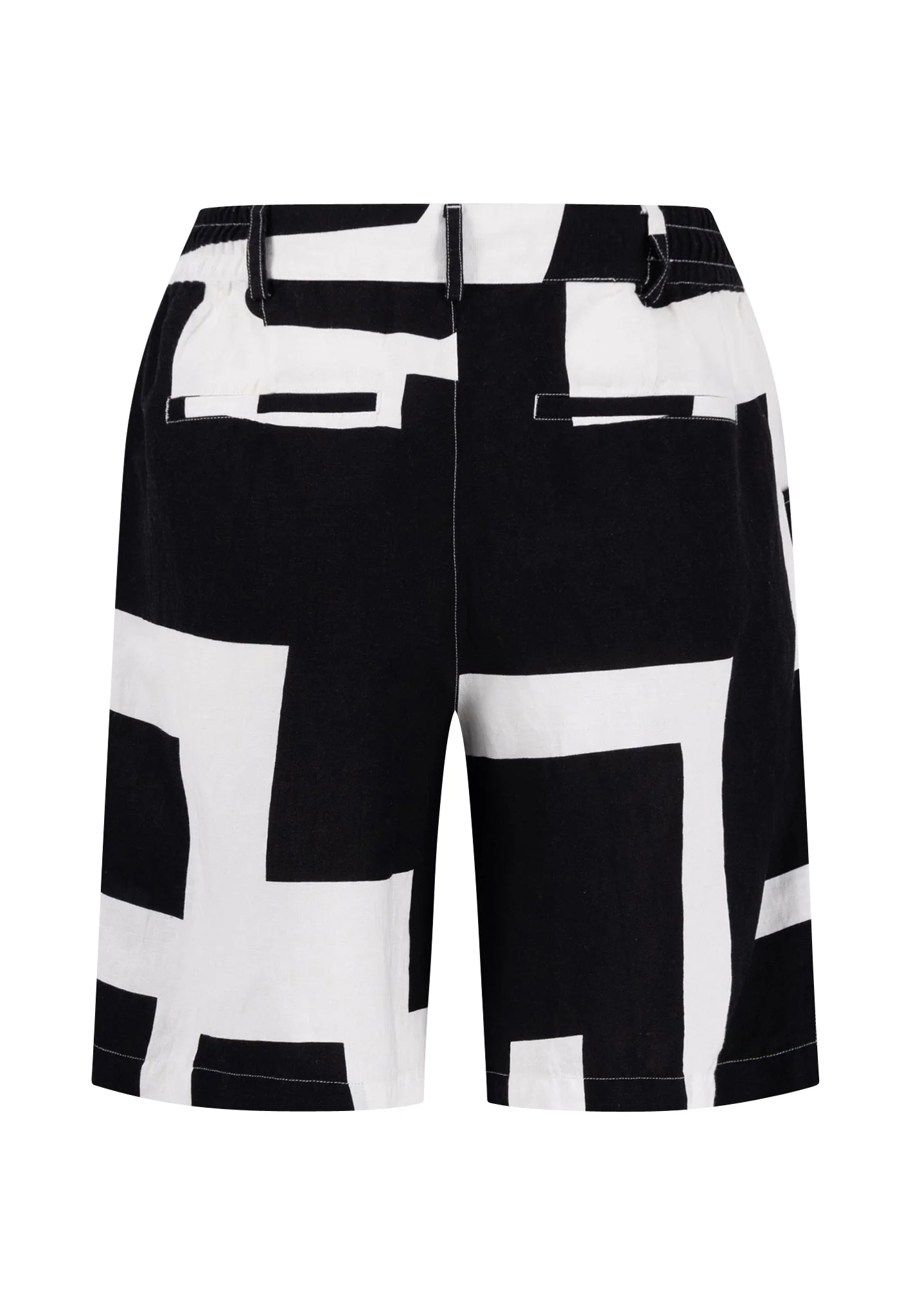Shorts aus Leinen-Mix mit grafischem Alloverprint - Image 5