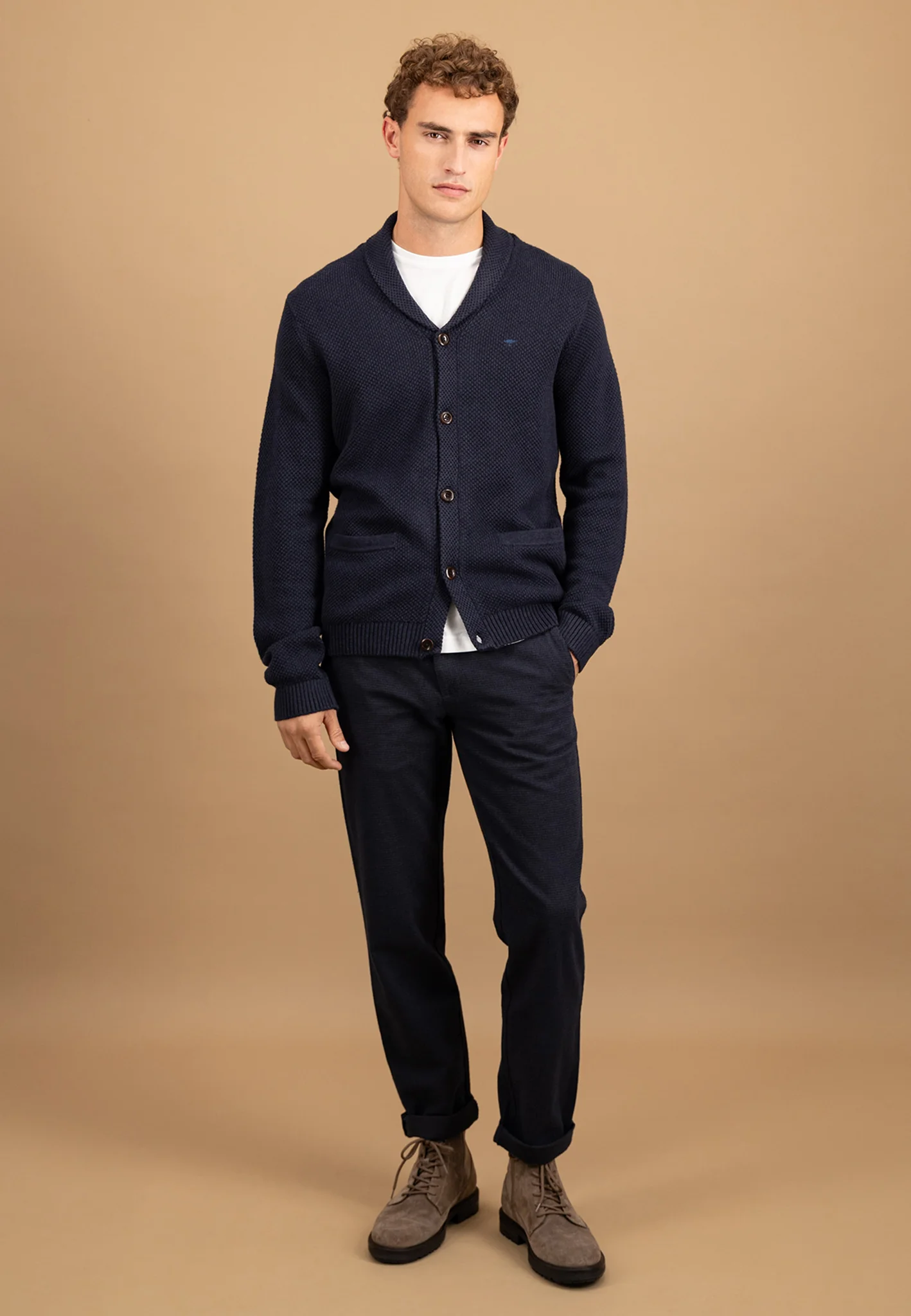 Strick-Cardigan aus Baumwoll-Wollmix mit aufgesetzten Taschen - Image 2