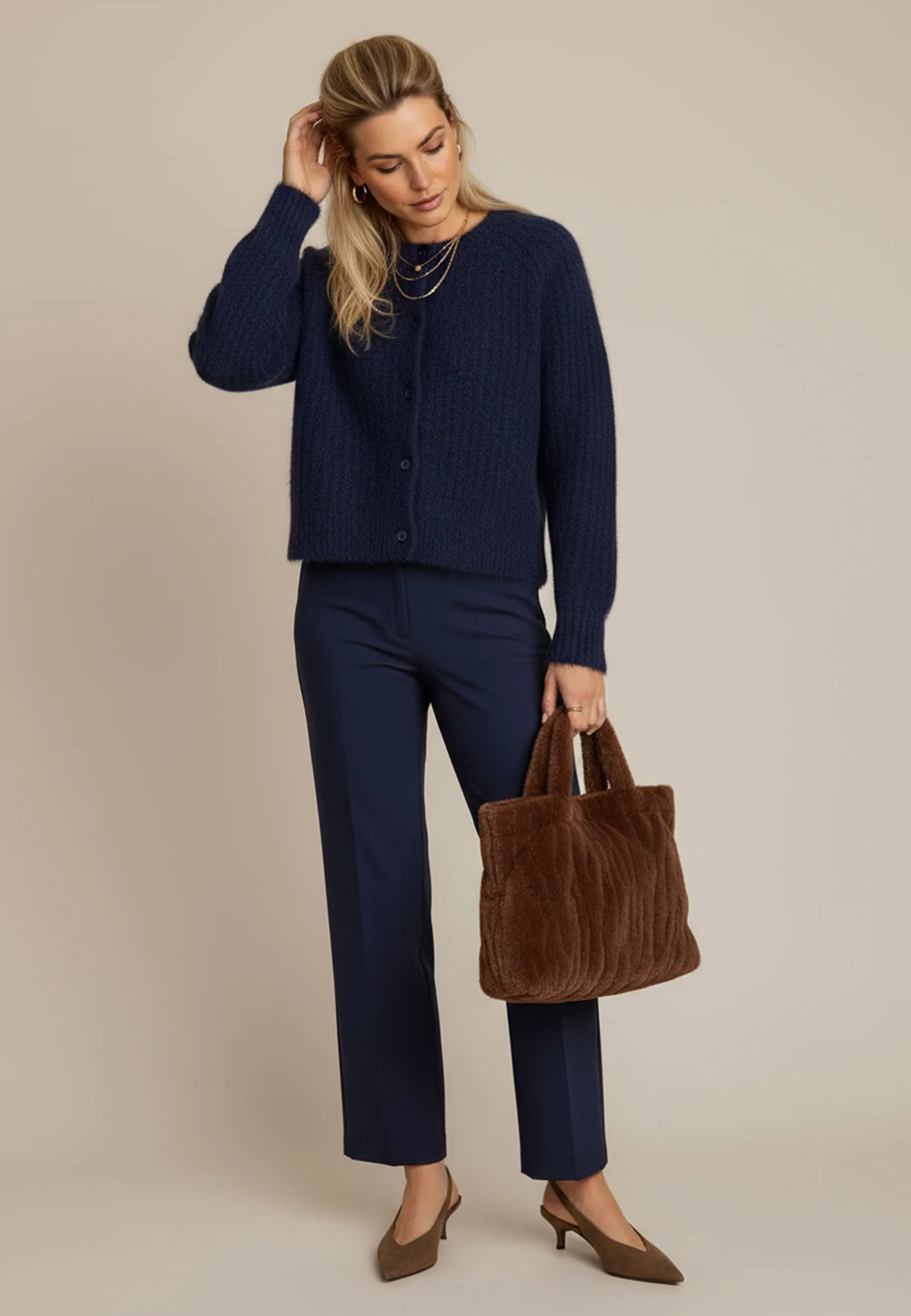 Strick-Cardigan aus Wollmix mit Knopfleiste - Image 4