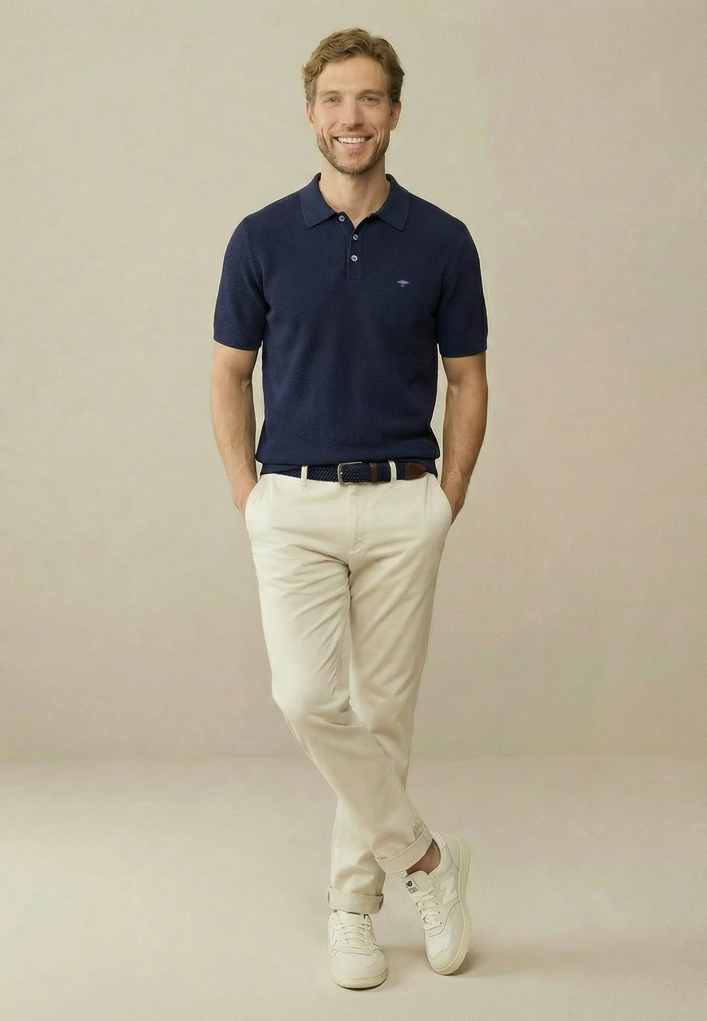 Strick-Polo aus Baumwollmix mit Polokragen - Image 2