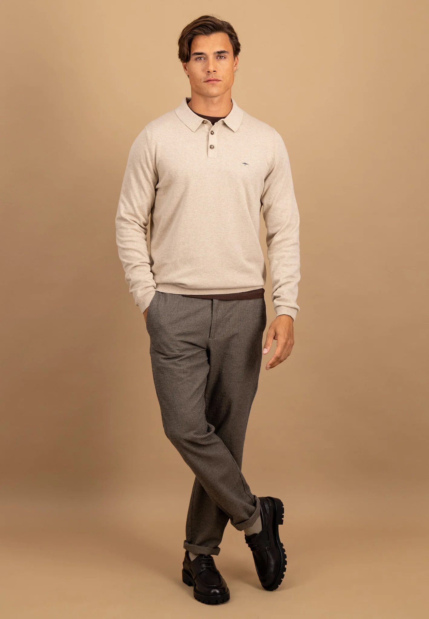 Strick-Poloshirt aus Baumwoll-Kaschmir-Mix mit Knopfleiste - Image 10
