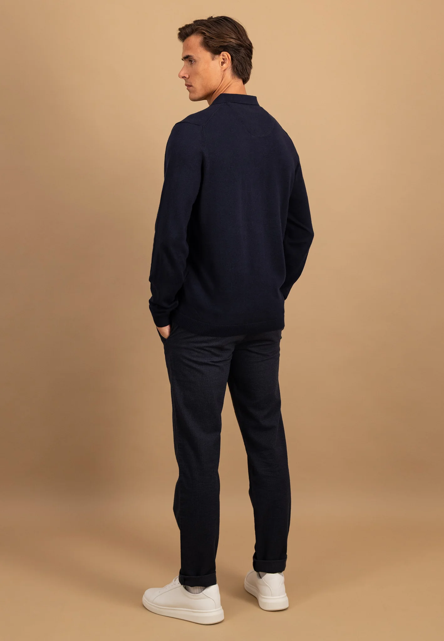 Strick-Poloshirt aus Baumwoll-Kaschmir-Mix mit Knopfleiste - Image 3