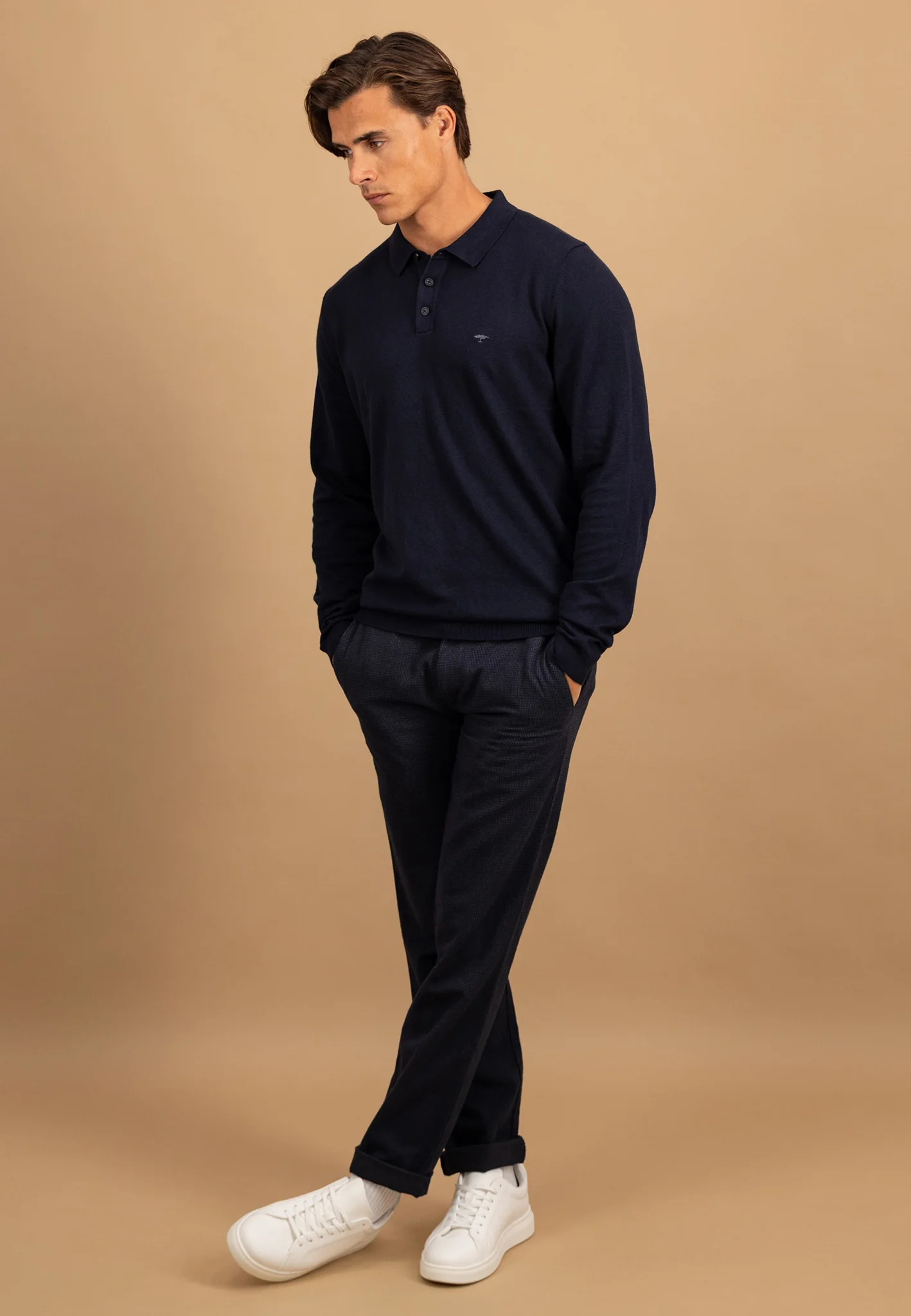 Strick-Poloshirt aus Baumwoll-Kaschmir-Mix mit Knopfleiste - Image 4