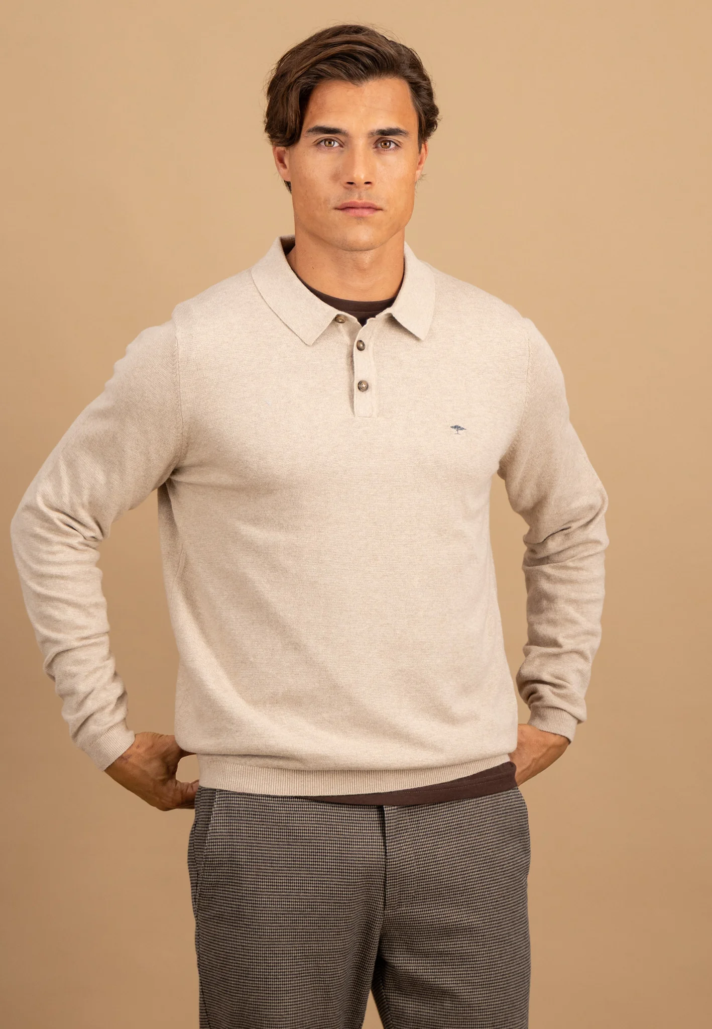 Strick-Poloshirt aus Baumwoll-Kaschmir-Mix mit Knopfleiste - Image 7