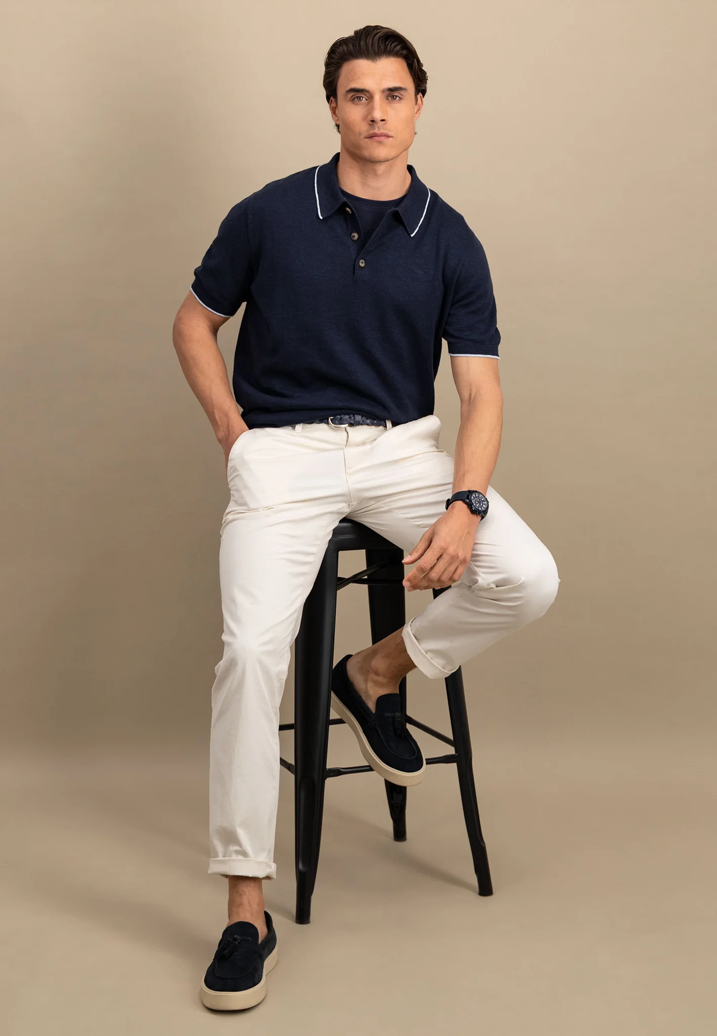 Strick-Poloshirt aus Leinenmix - Image 4