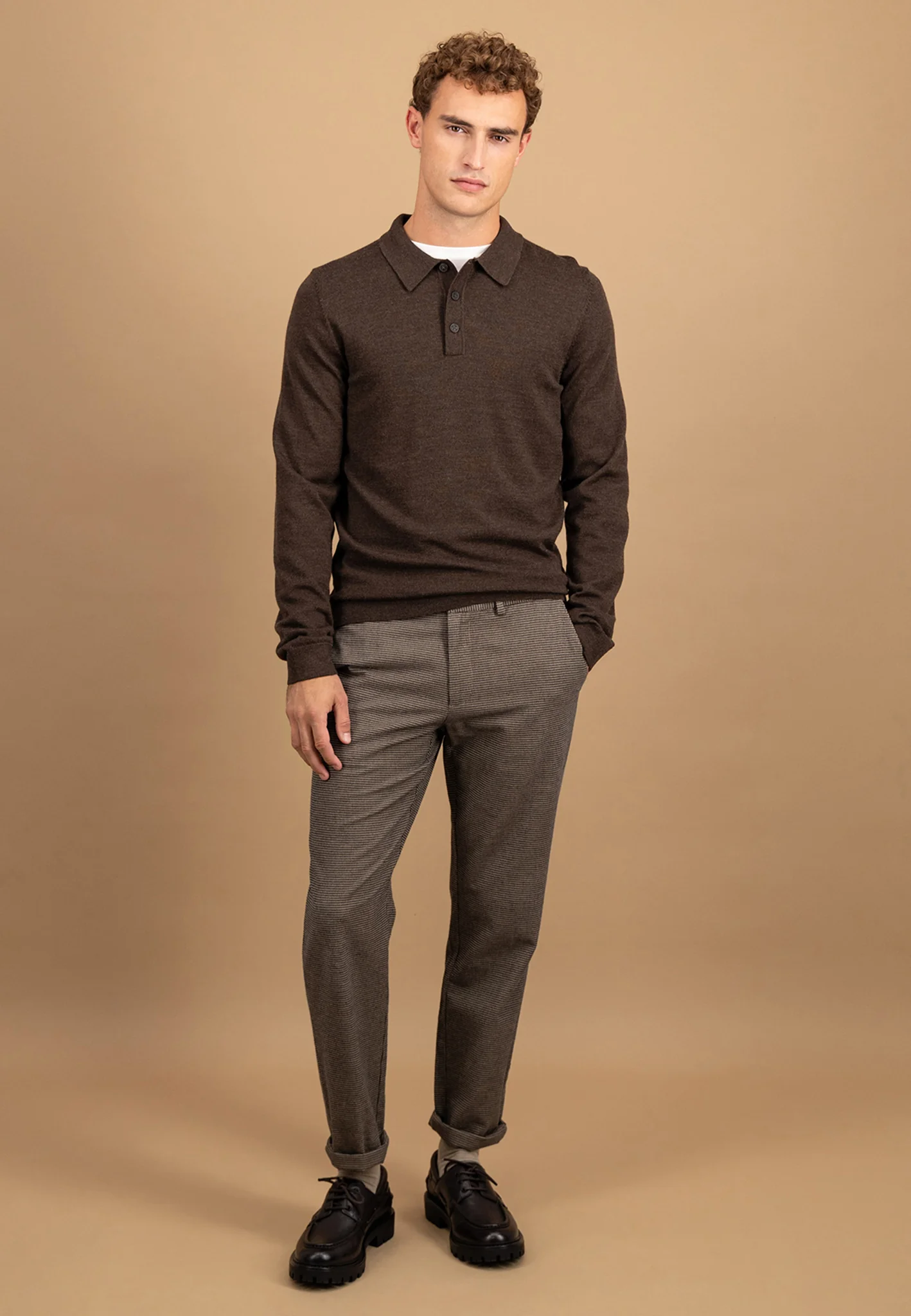 Strick-Poloshirt aus reiner Wolle mit Knöpfen - Image 2