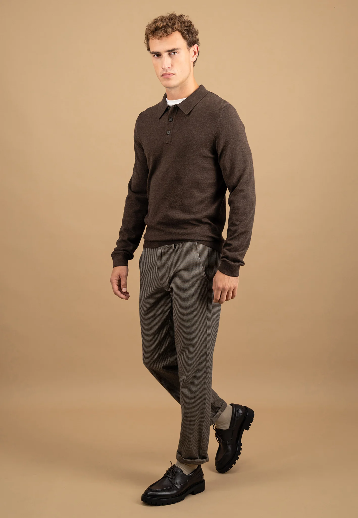 Strick-Poloshirt aus reiner Wolle mit Knöpfen - Image 4