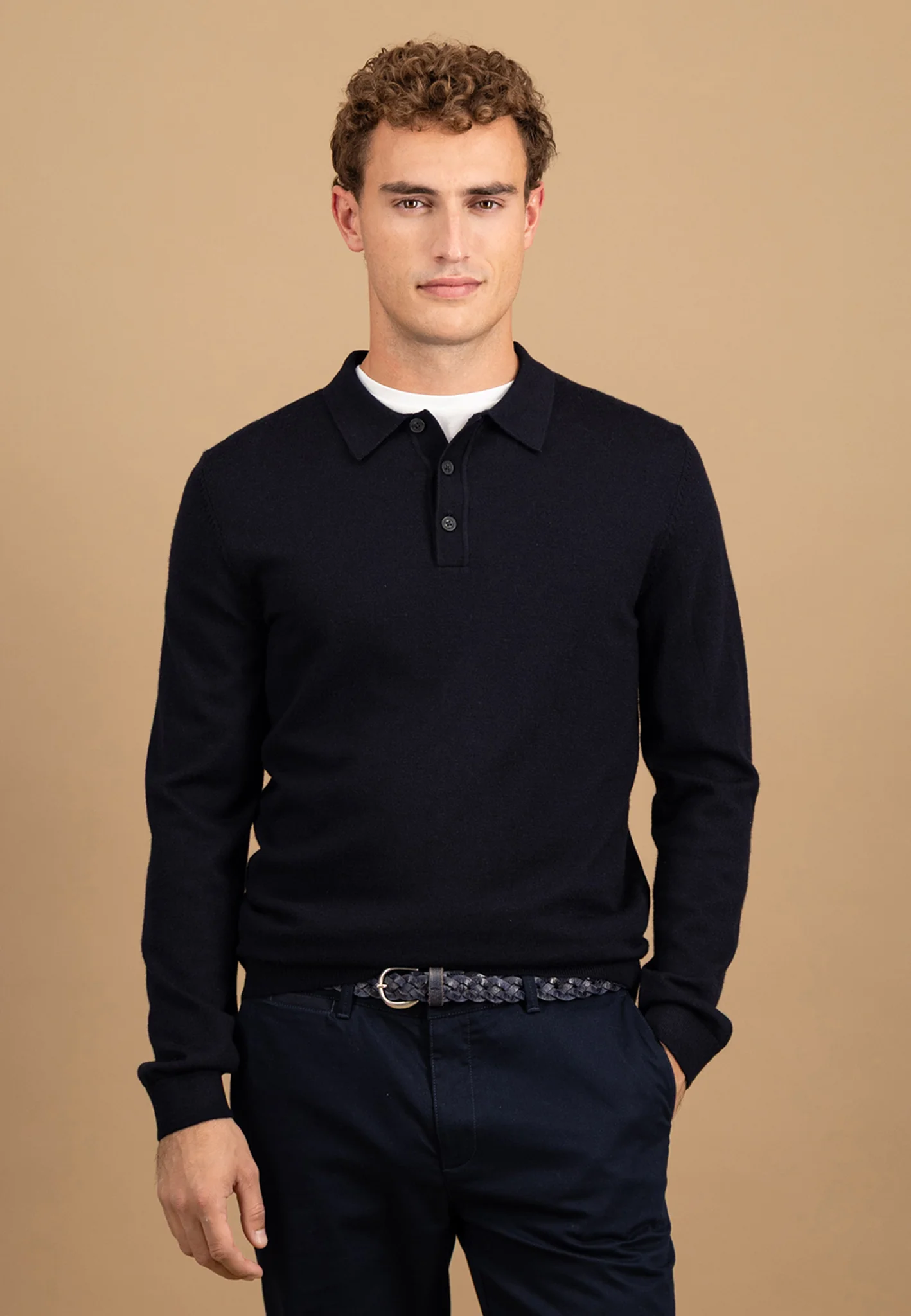 Strick-Poloshirt aus reiner Wolle mit Knöpfen - Image 7