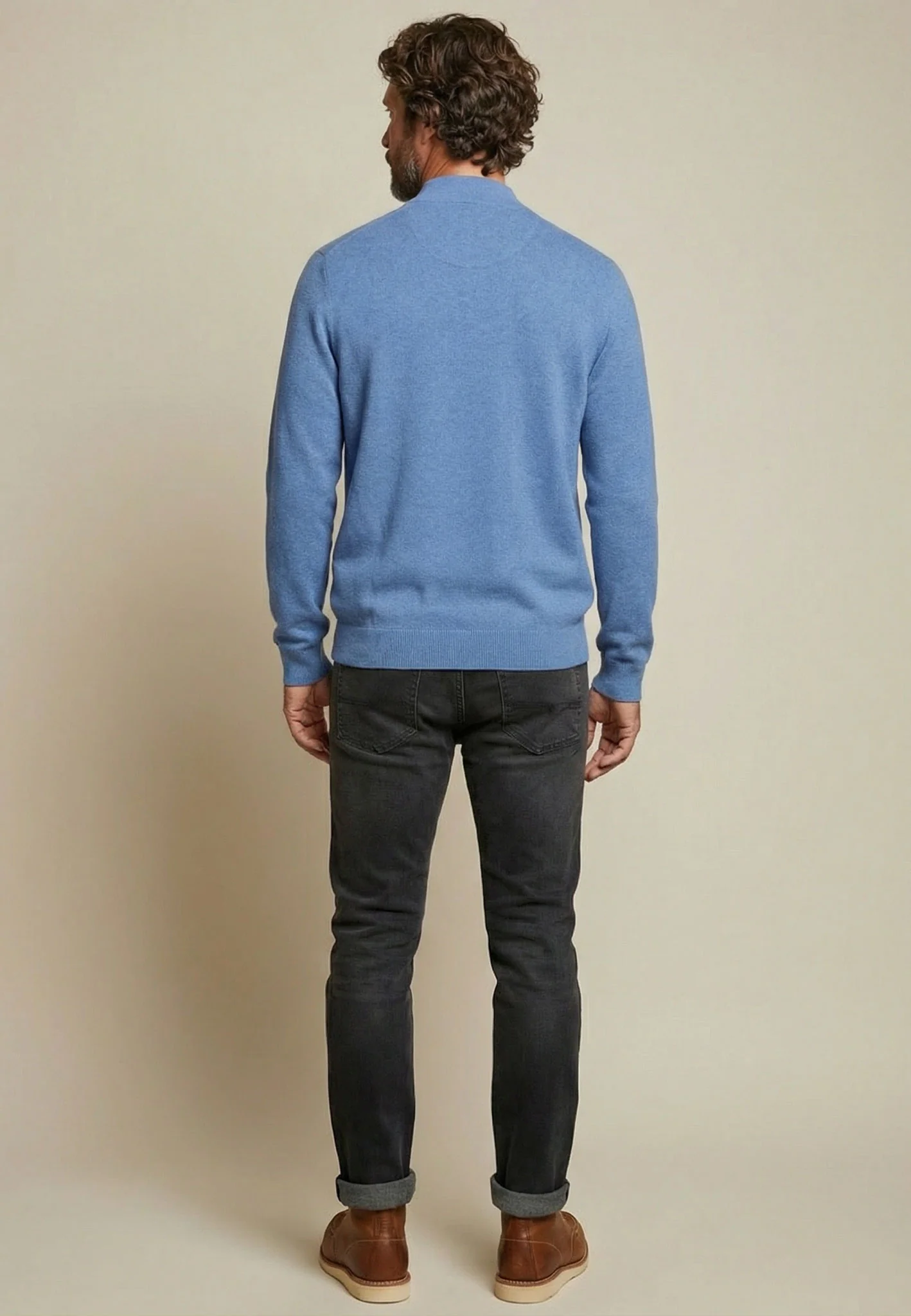 Strickjacke aus Baumwoll-Kaschmir-Mix mit Stehkragen - Image 3