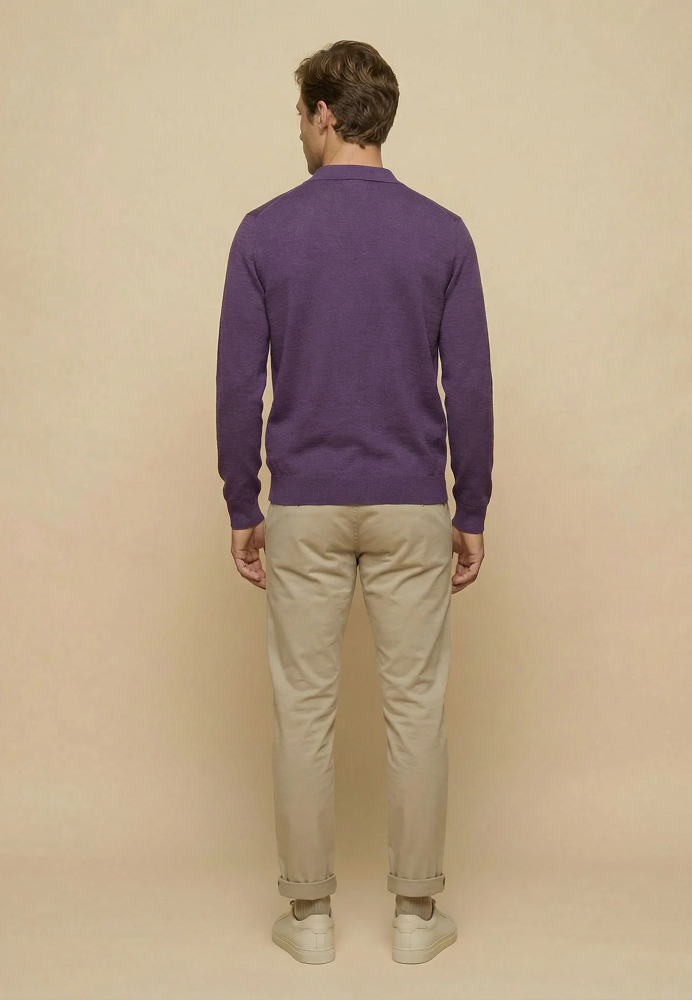 Strickjacke aus Baumwolle mit Kentkragen und Knopfleiste - Image 3