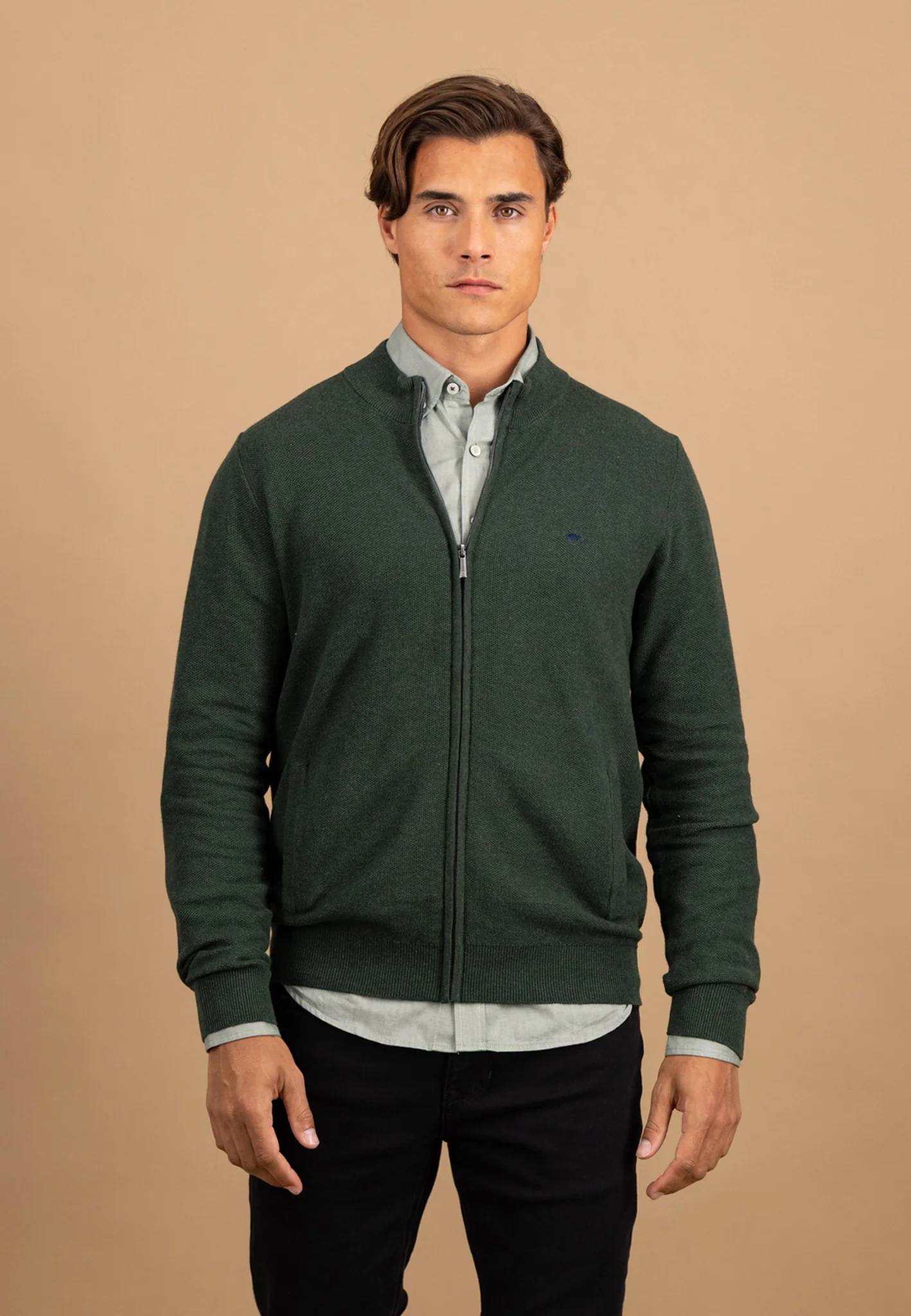 Strickjacke aus Baumwolle mit Reißverschluss