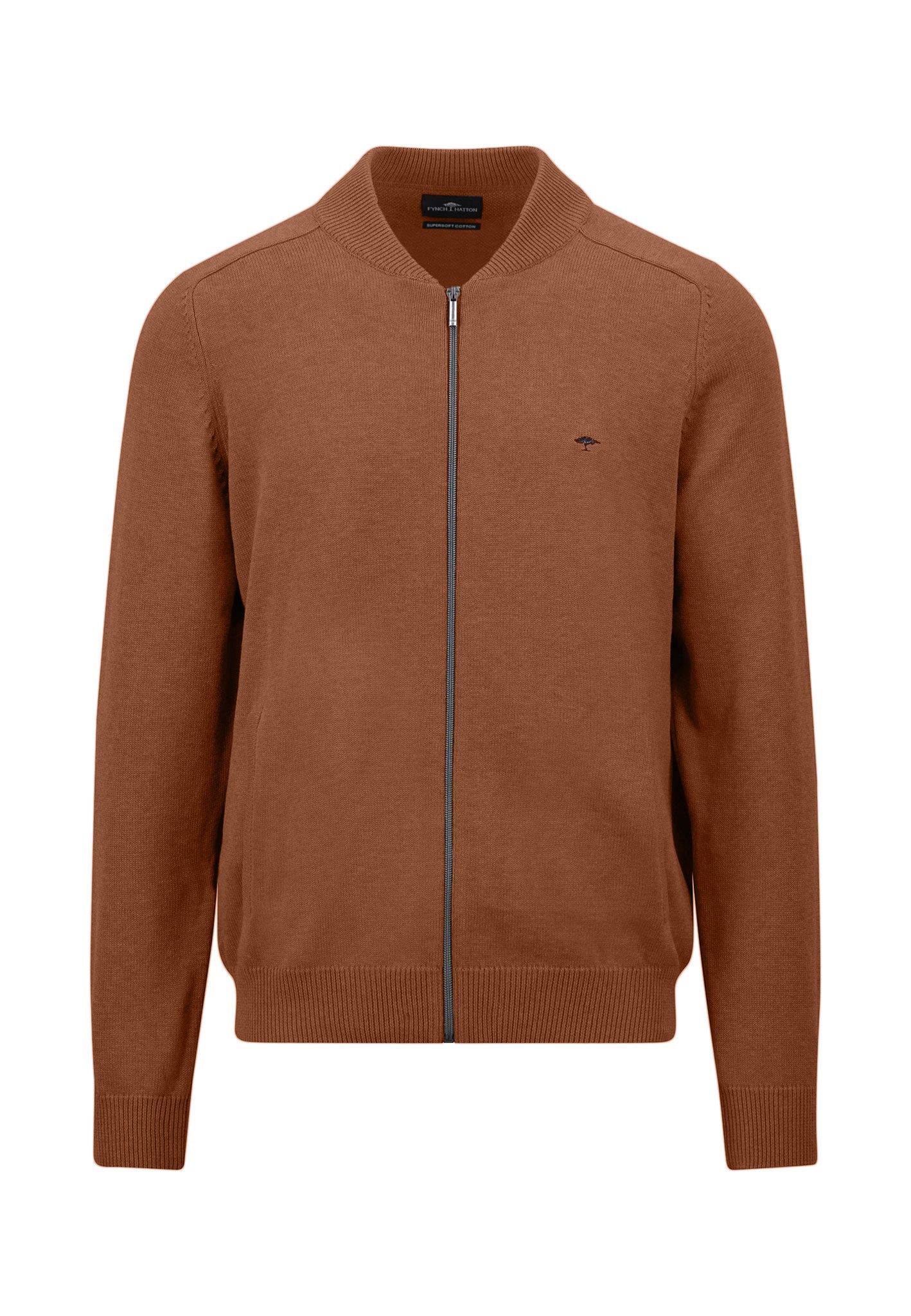 Strickjacke aus Baumwolle mit Reißverschluss und Baseballkragen - Image 3