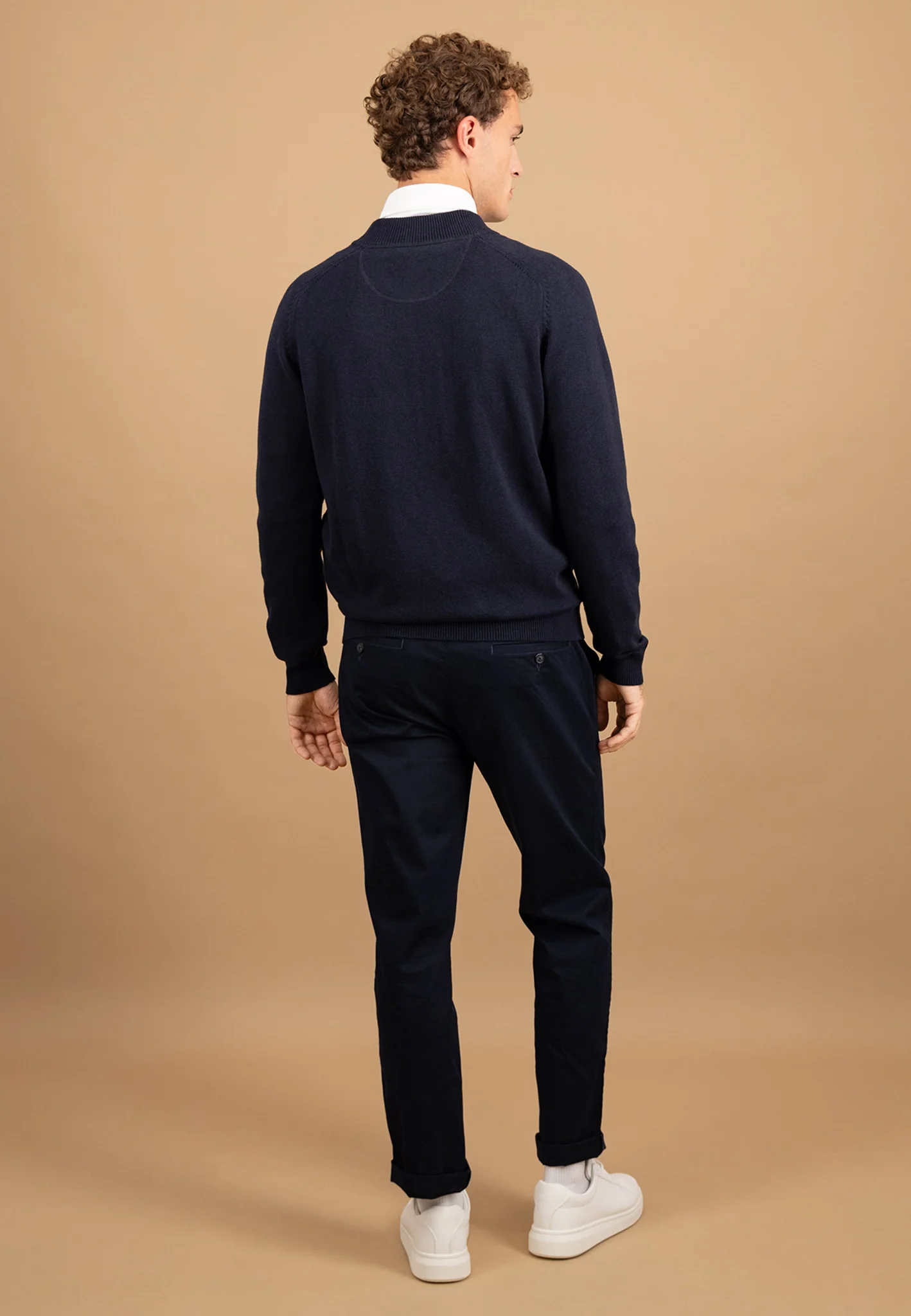 Strickjacke aus Baumwolle mit Reißverschluss und Stehkragen - Image 3