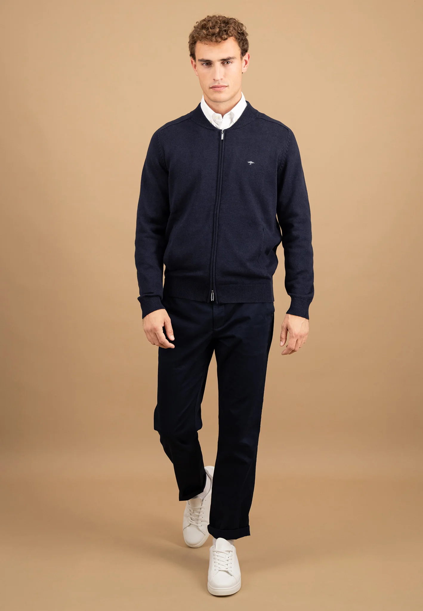 Strickjacke aus Baumwolle mit Reißverschluss und Stehkragen - Image 4