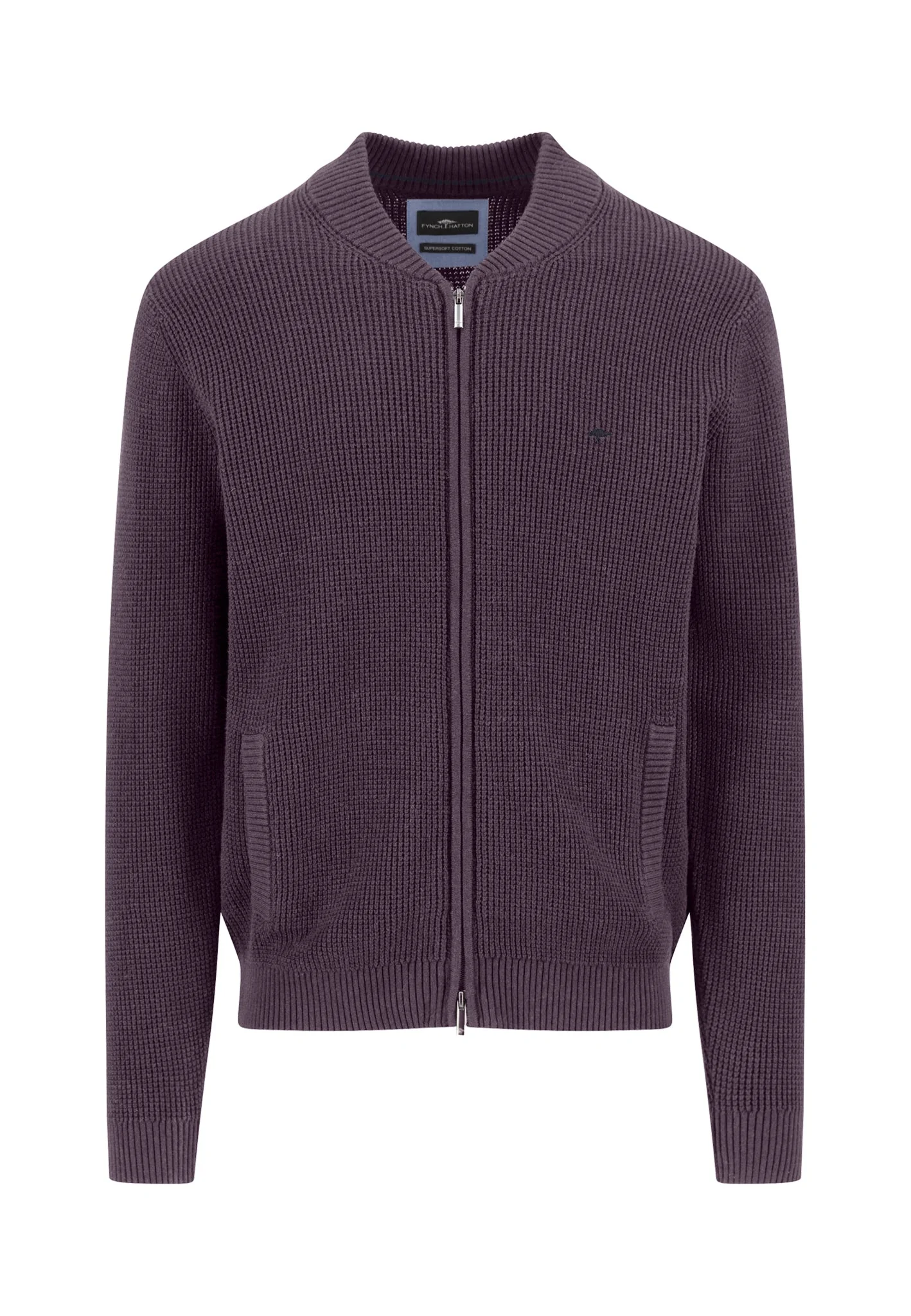 Strickjacke aus Baumwolle mit Reißverschluss und Struktur - Image 5