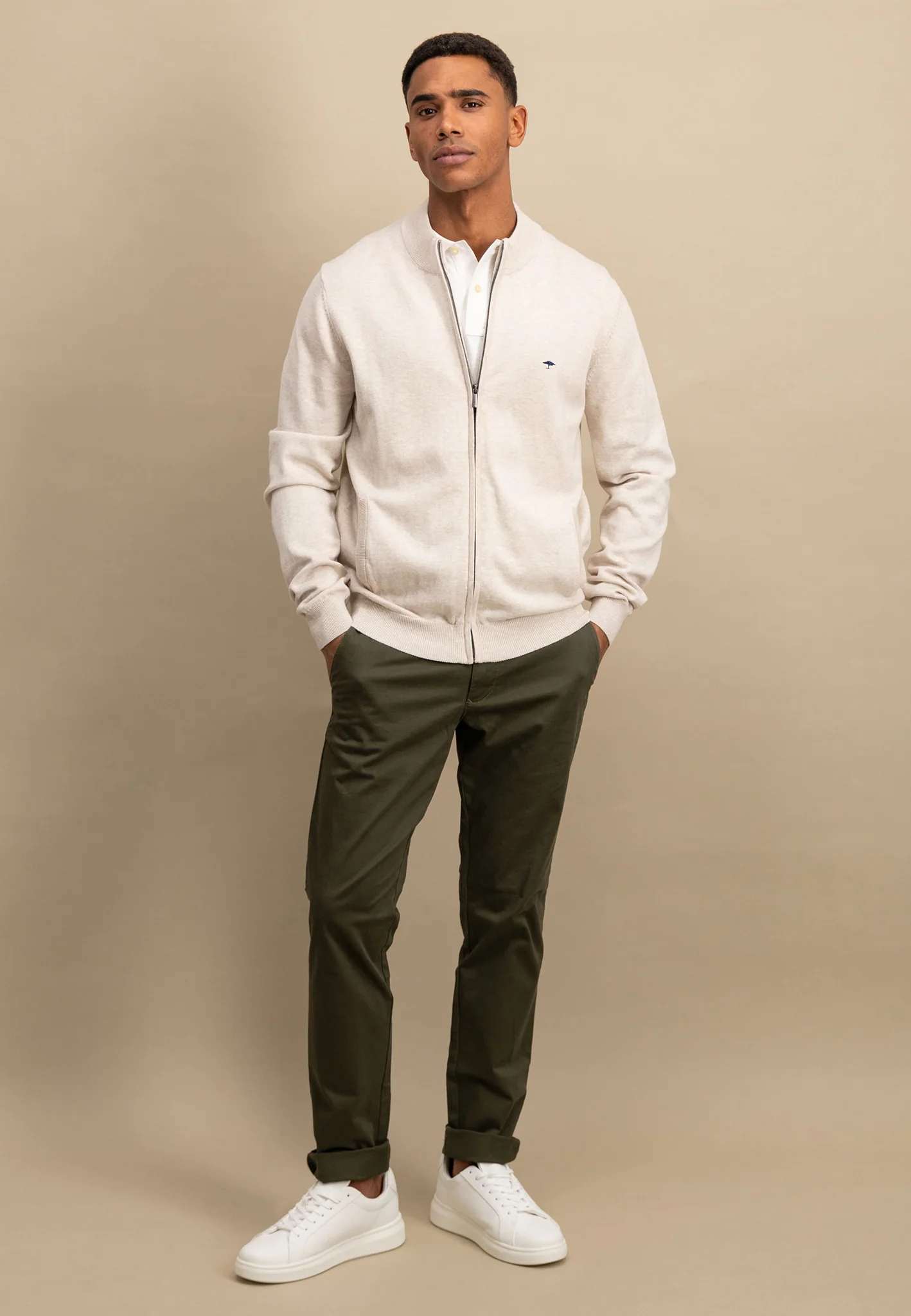 Strickjacke aus Baumwolle mit Stehkragen - Image 8