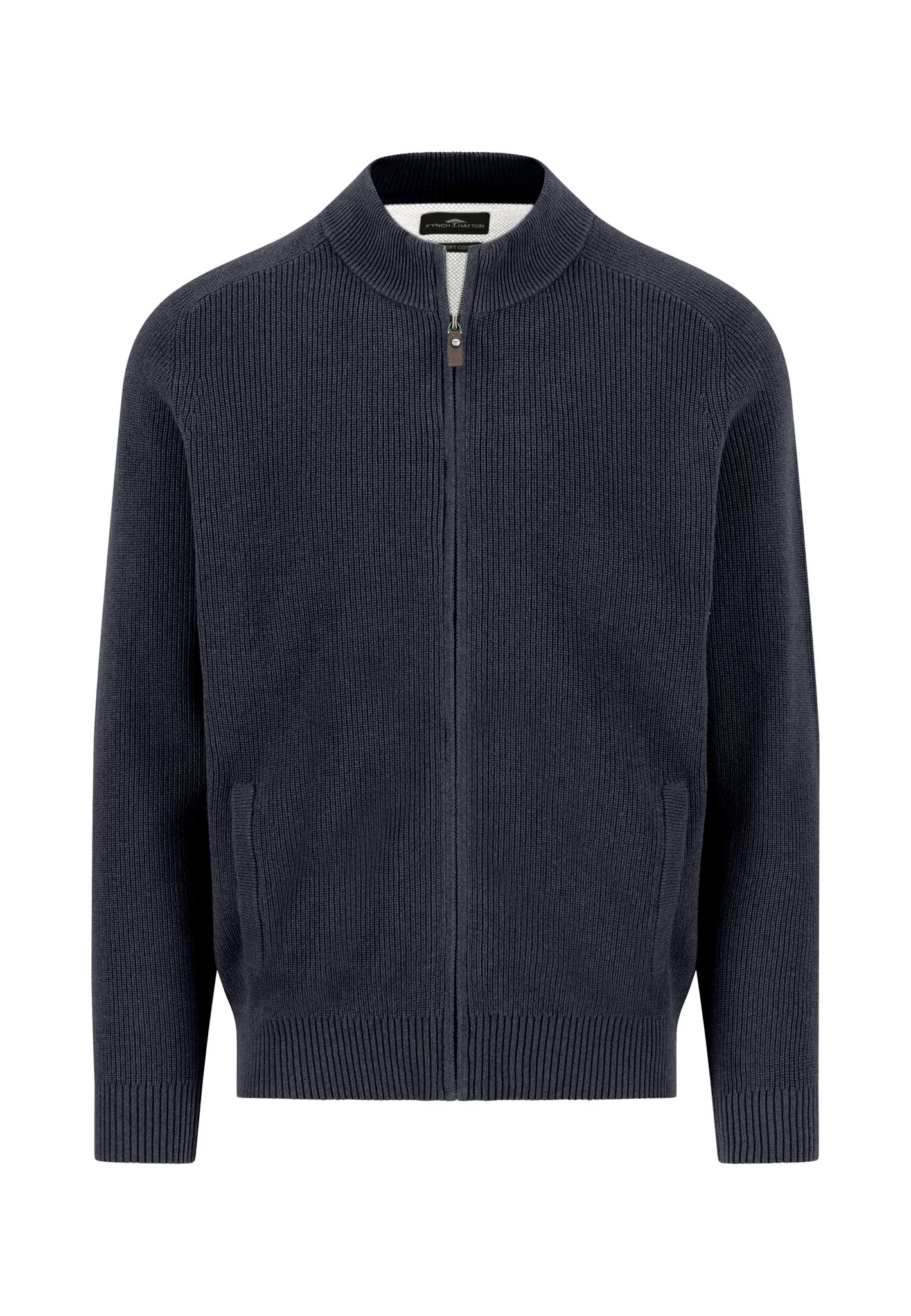 Strickjacke aus Baumwolle mit Strukturmuster und Reißverschluss - Image 3