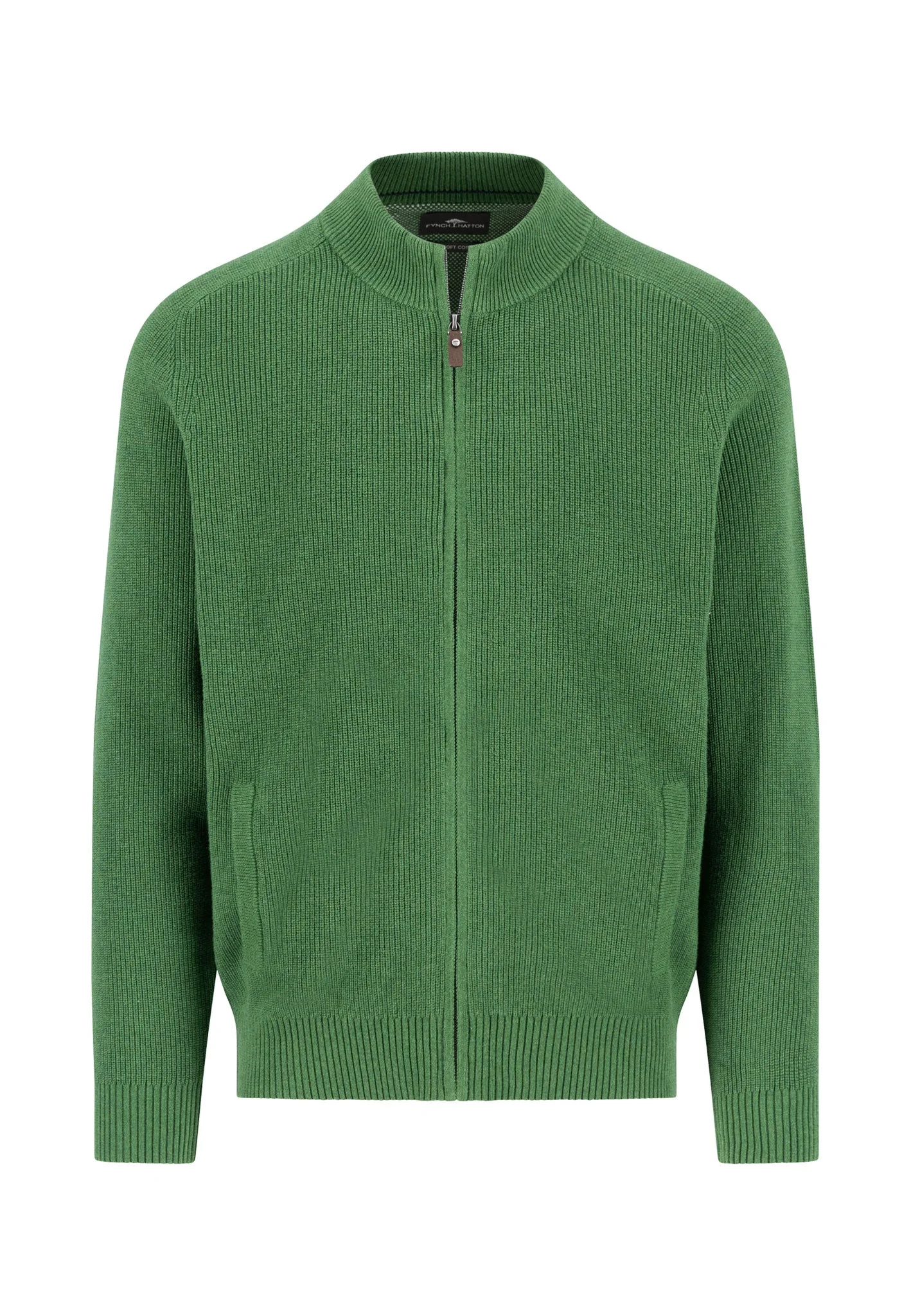 Strickjacke aus Baumwolle mit Strukturmuster und Reißverschluss - Image 5