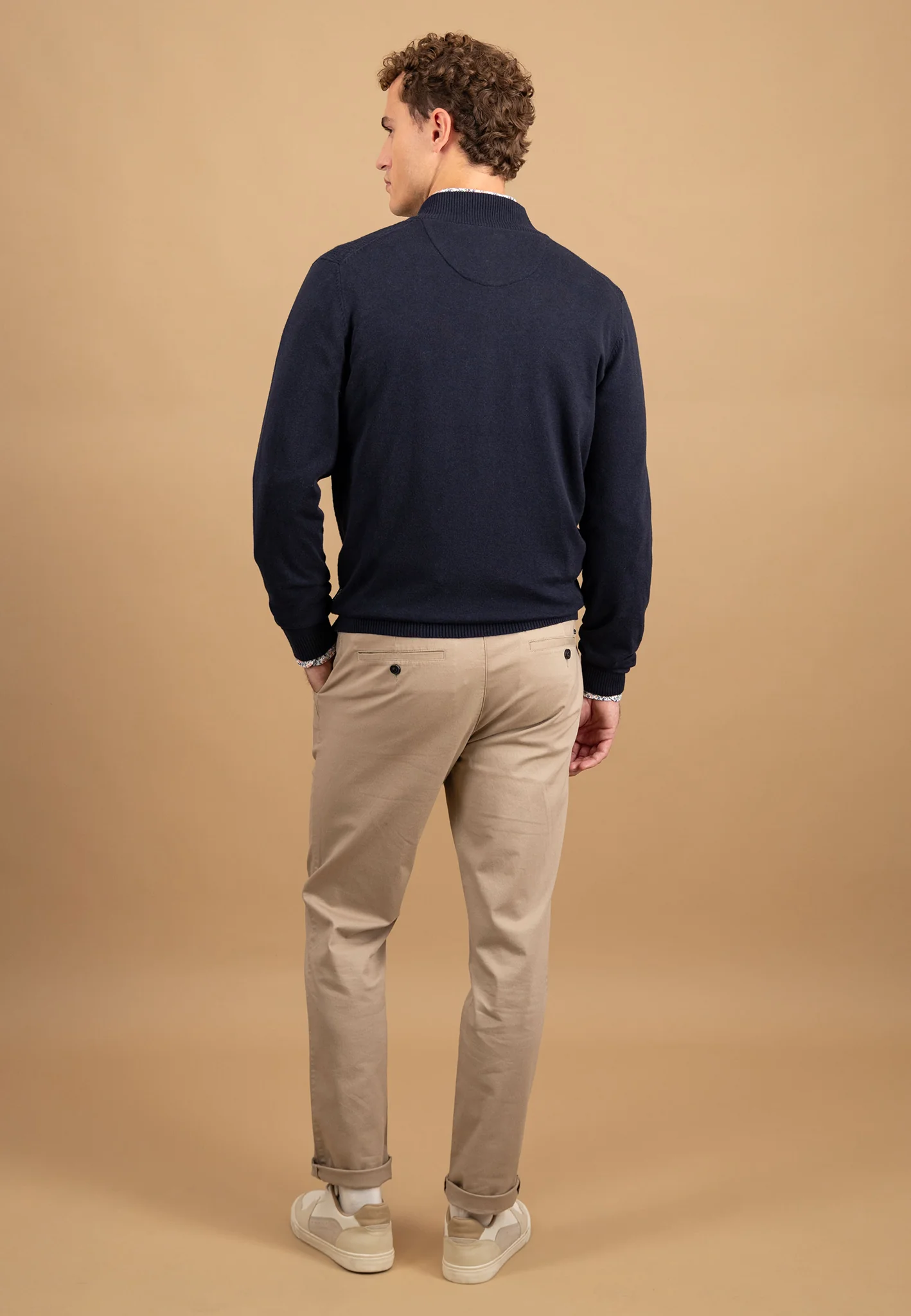 Strickjacke aus Baumwolle mit Strukturmuster und Reißverschluss - Image 3