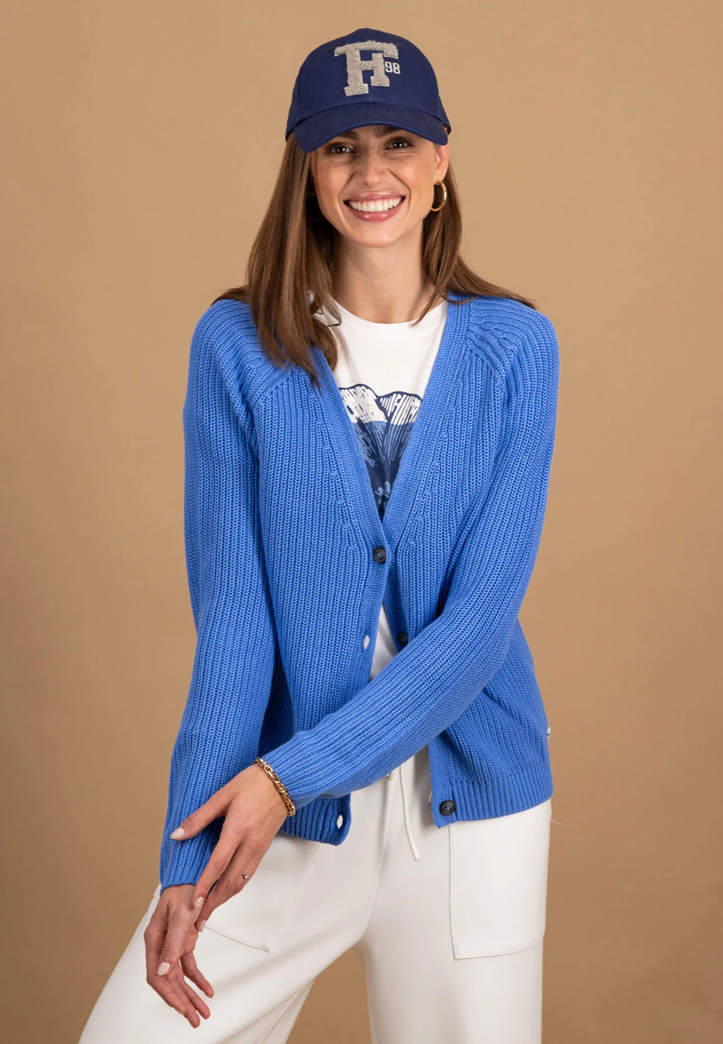 Strickjacke aus Baumwolle mit V-Ausschnitt und Knopfleiste - Image 14