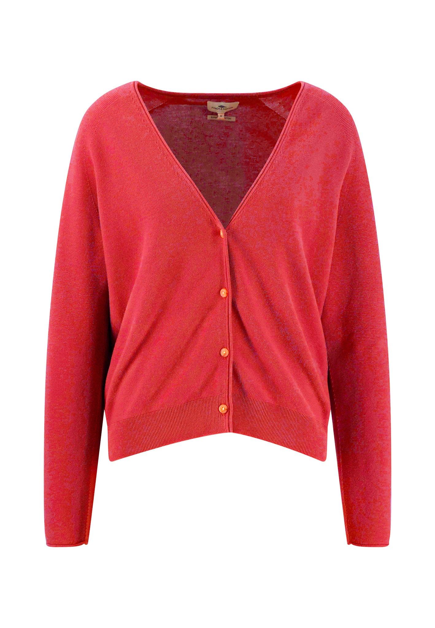 Strickjacke aus Baumwolle mit V-Ausschnitt und Knopfleiste