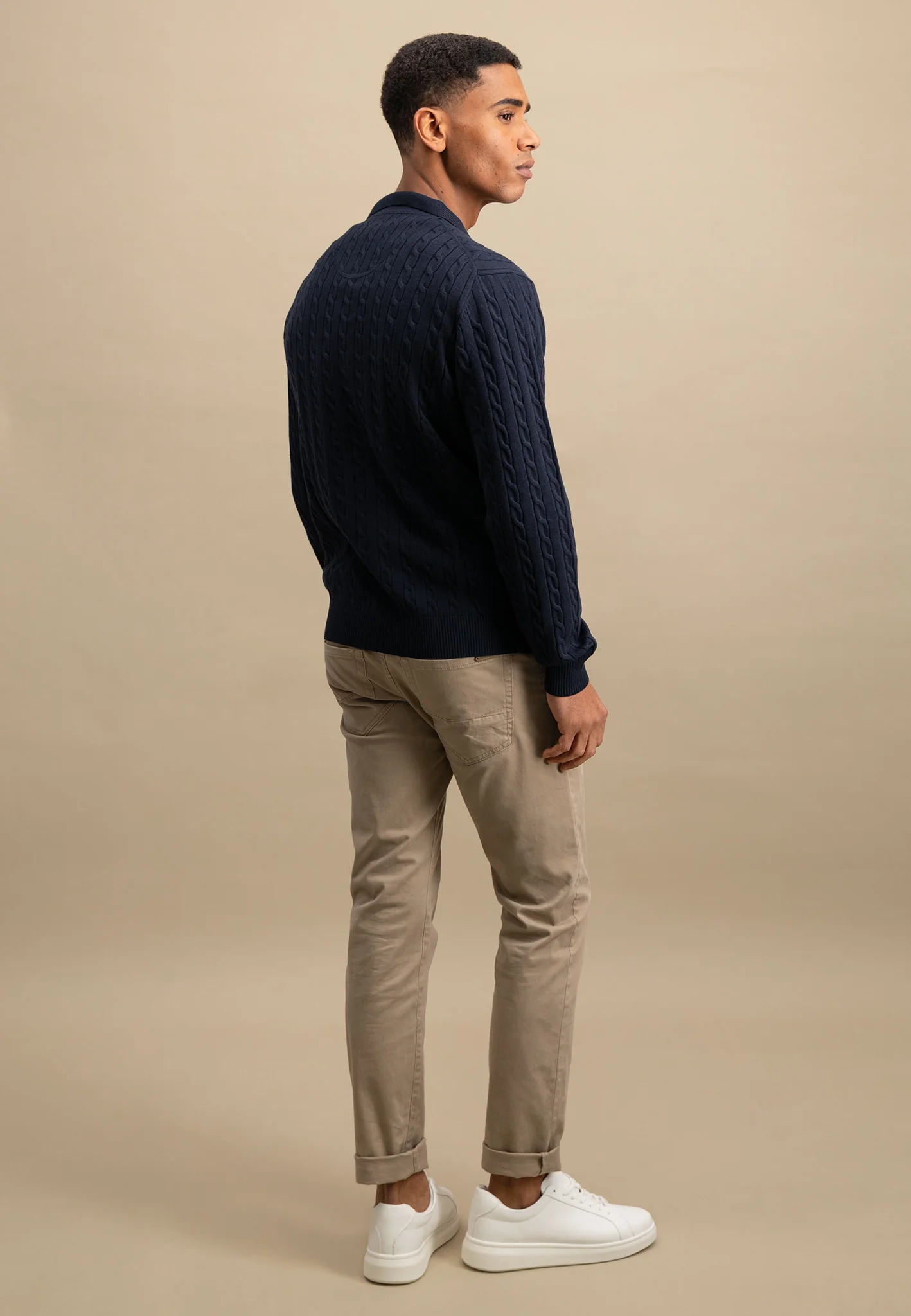 Strickjacke aus Baumwolle mit Zopfmusterung - Image 3
