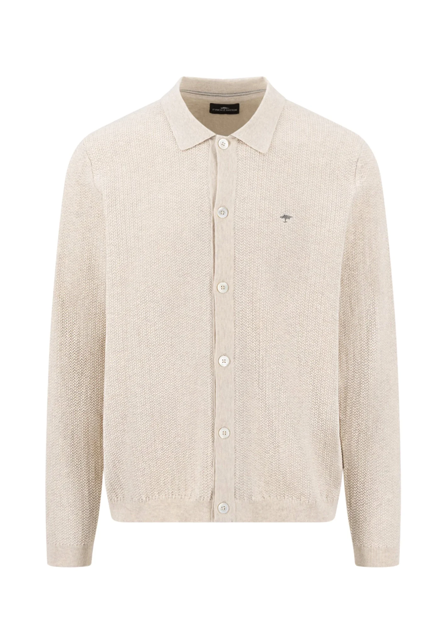 Strickjacke aus Baumwollmix mit Polokragen - Image 9