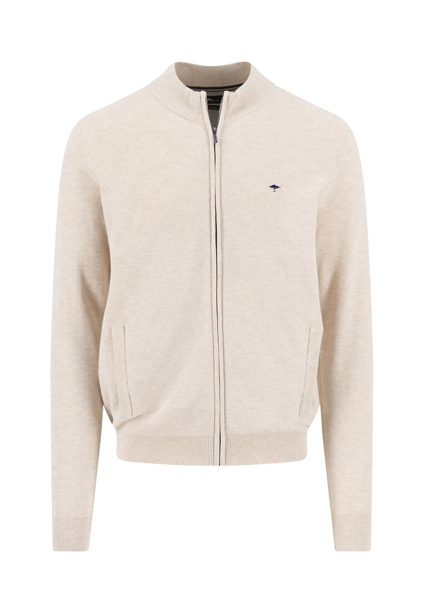 Strickjacke aus reiner Baumwolle mit Reißverschluss und Stehkragen - Image 12