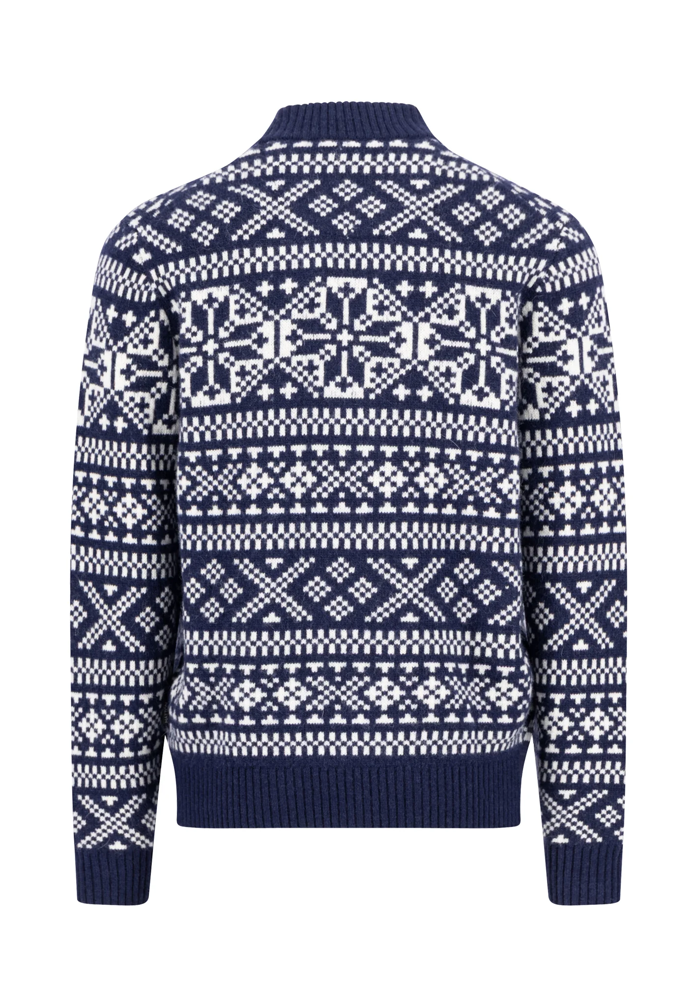 Strickjacke aus Wollmix mit Norweger-Muster und Reißverschluss - Image 8