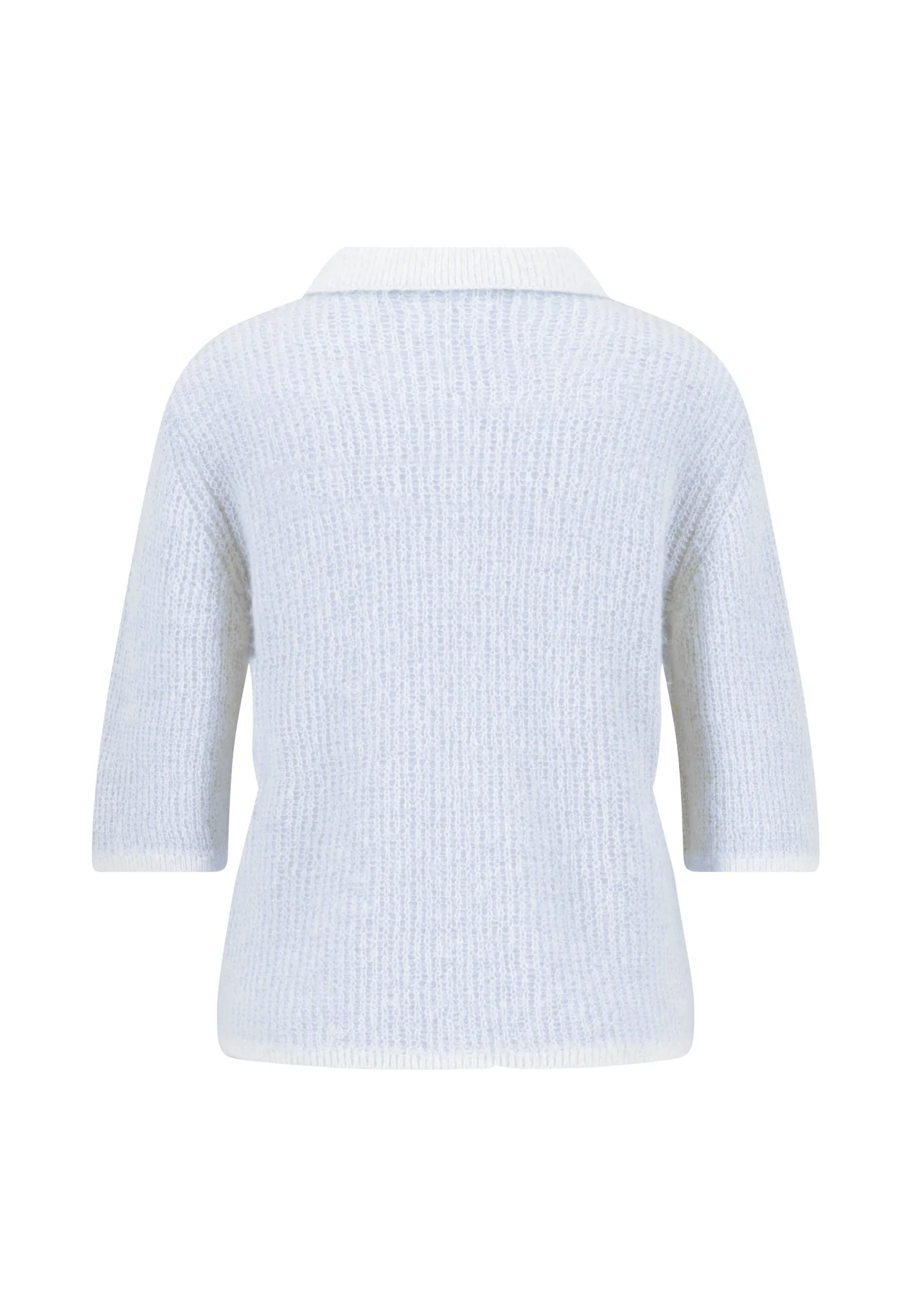 Strickjacke aus Wollmix mit Polokragen und 3/4-Arm - Image 4