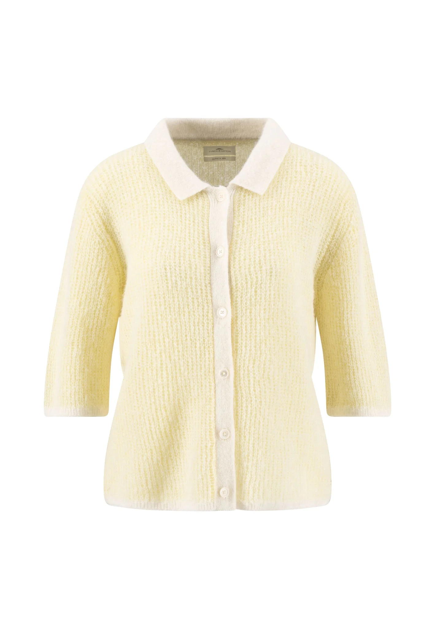 Strickjacke aus Wollmix mit Polokragen und 3/4-Arm - Image 8