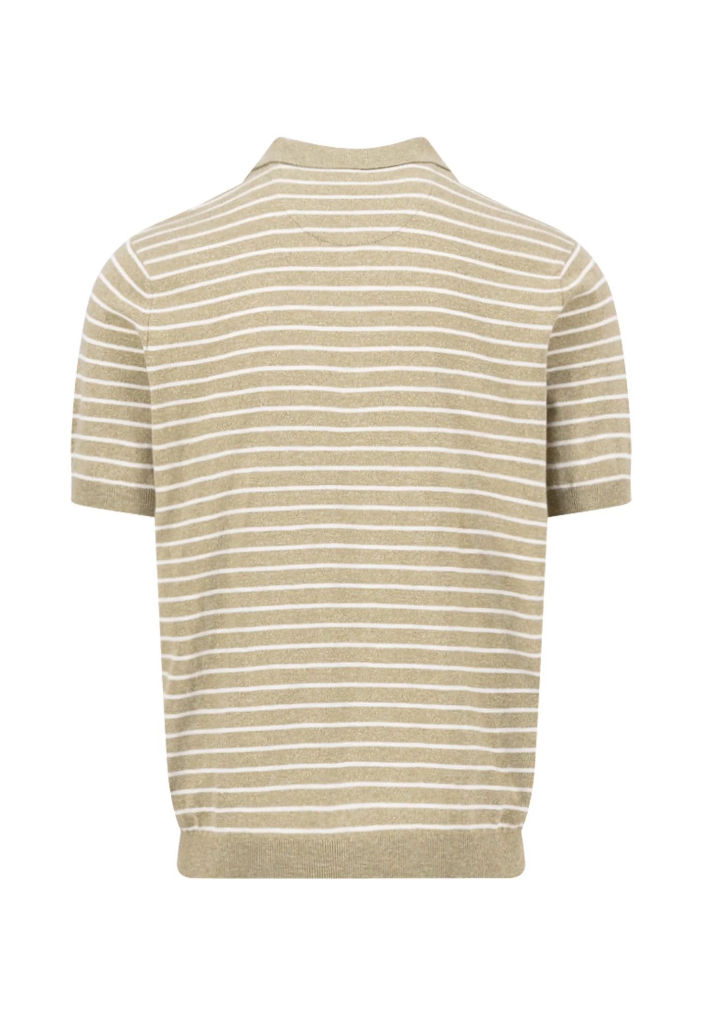 Strickpoloshirt aus Baumwoll-Leinen-Mix mit Streifenmuster - Image 4