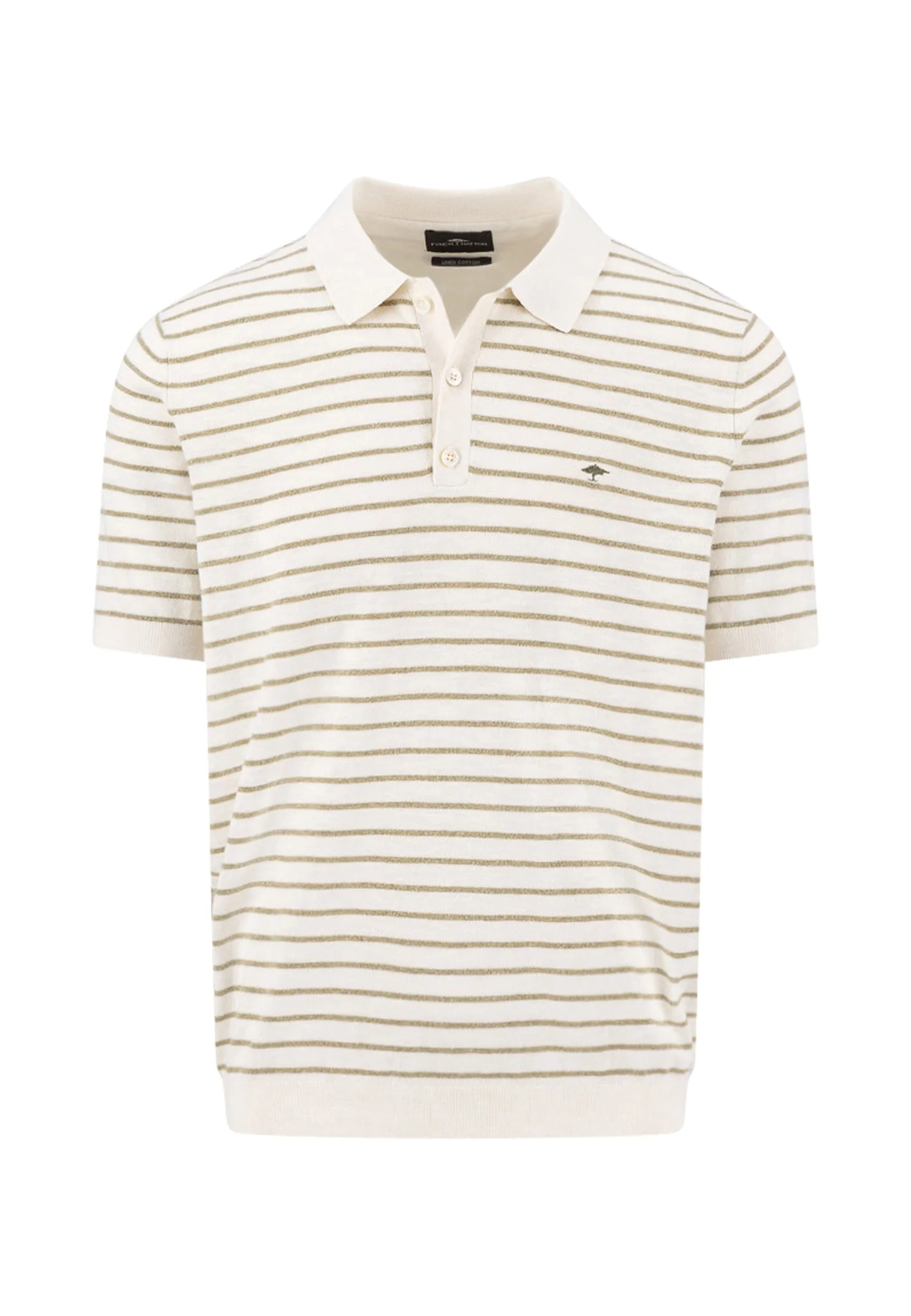 Strickpoloshirt aus Baumwoll-Leinen-Mix mit Streifenmuster - Image 5