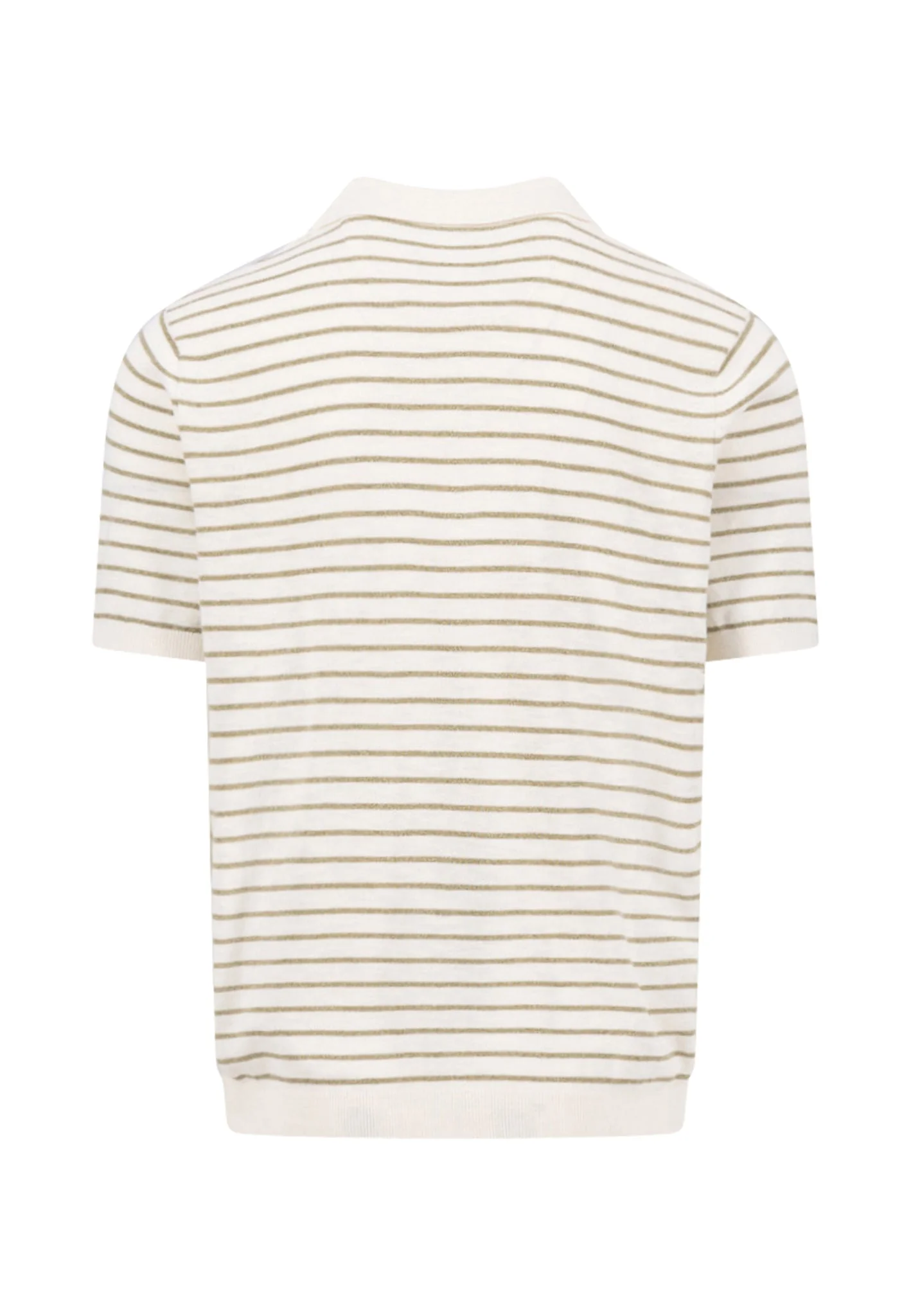 Strickpoloshirt aus Baumwoll-Leinen-Mix mit Streifenmuster - Image 6