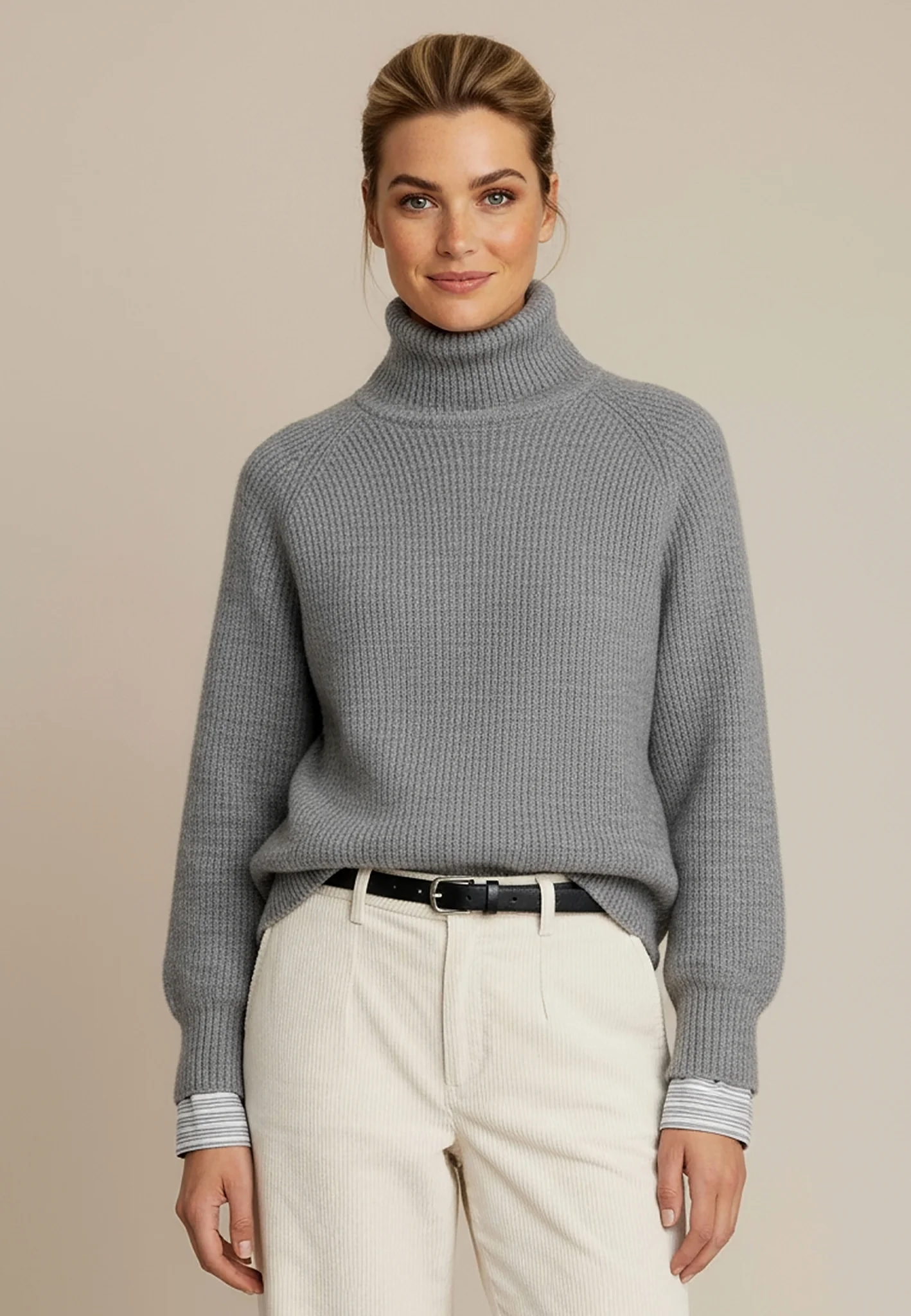 Strickpullover aus Alpaka-Wollmix mit Stehkragen und Ballonärmeln - Image 7