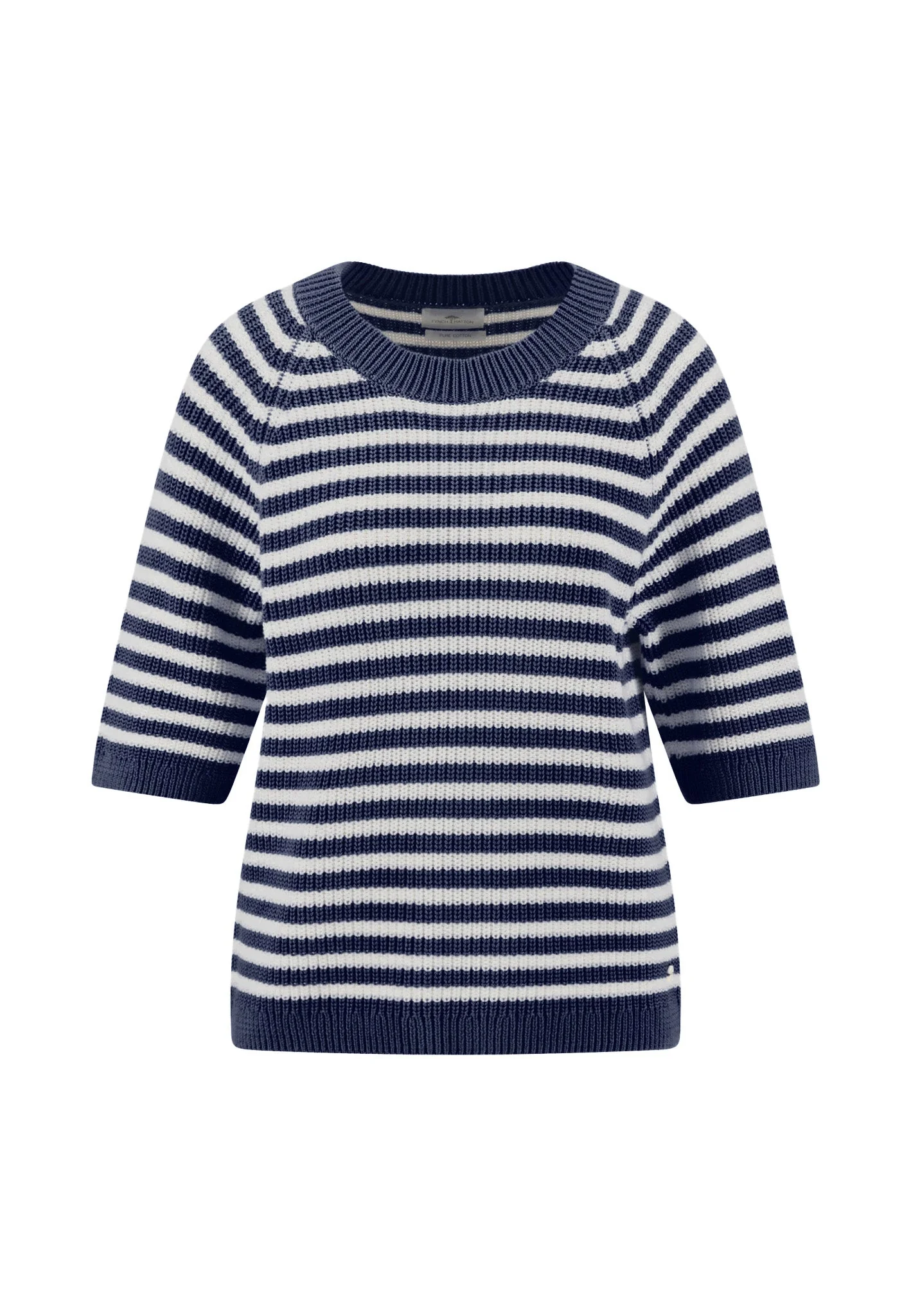 Strickpullover aus Baumwolle mit Streifenmuster und Halbarm - Image 13